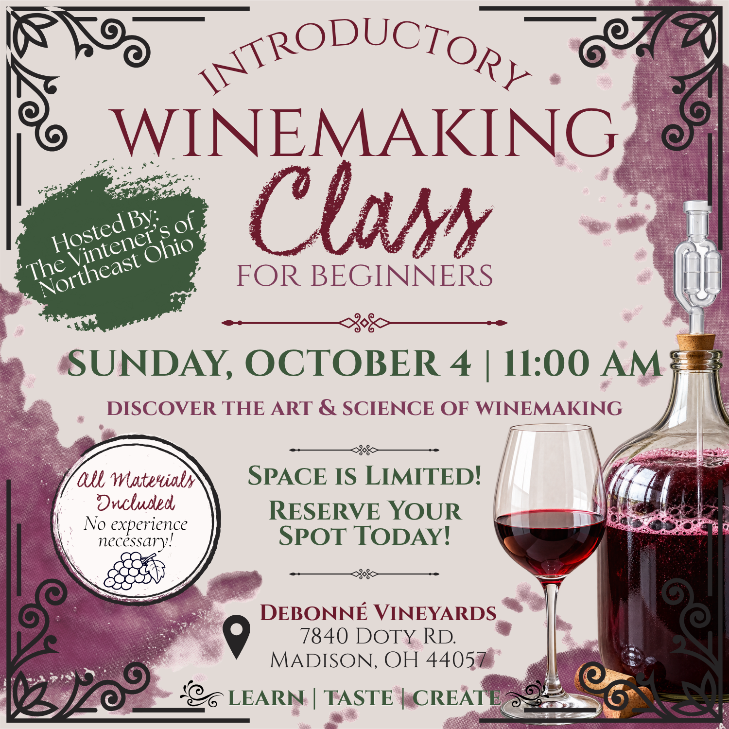 Debonné Vineyards - Home Winemaking Class