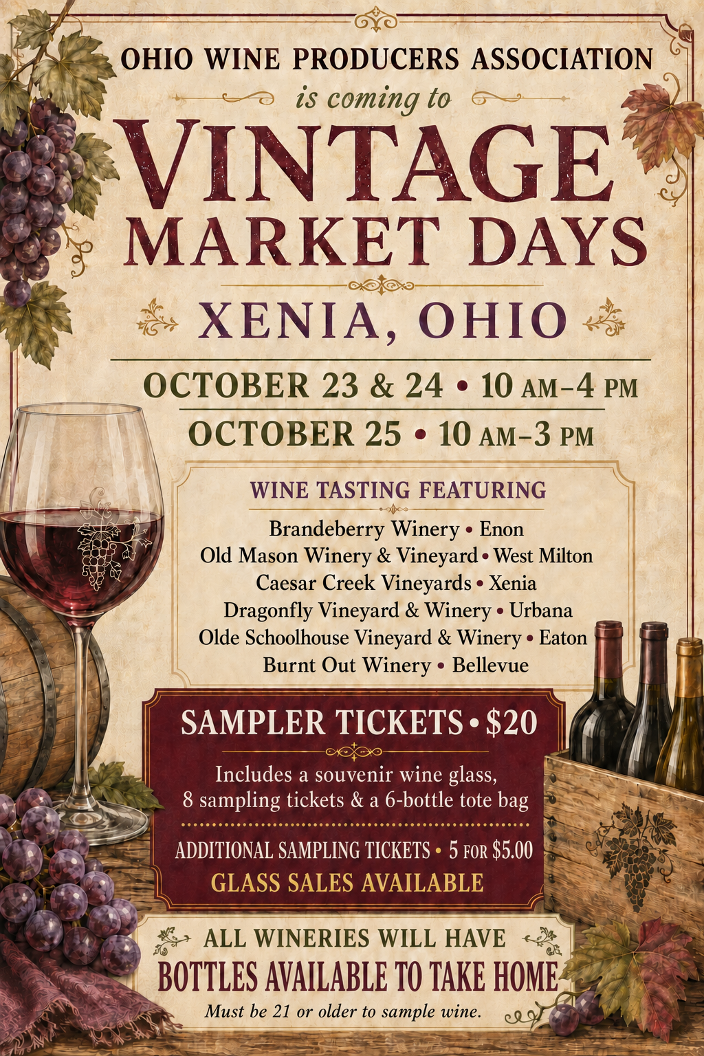 Vintage Market Days Wine Tasting