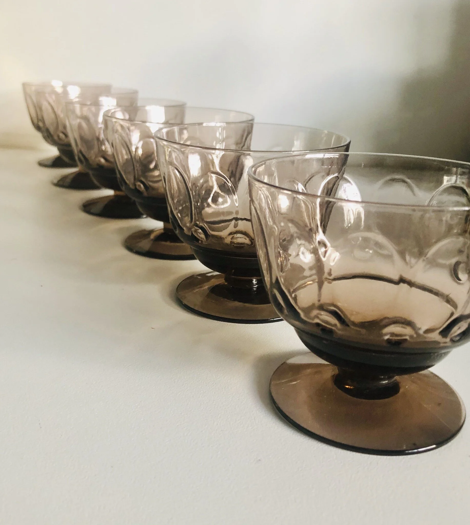 Fostoria Moonstone Pedestal Glasses