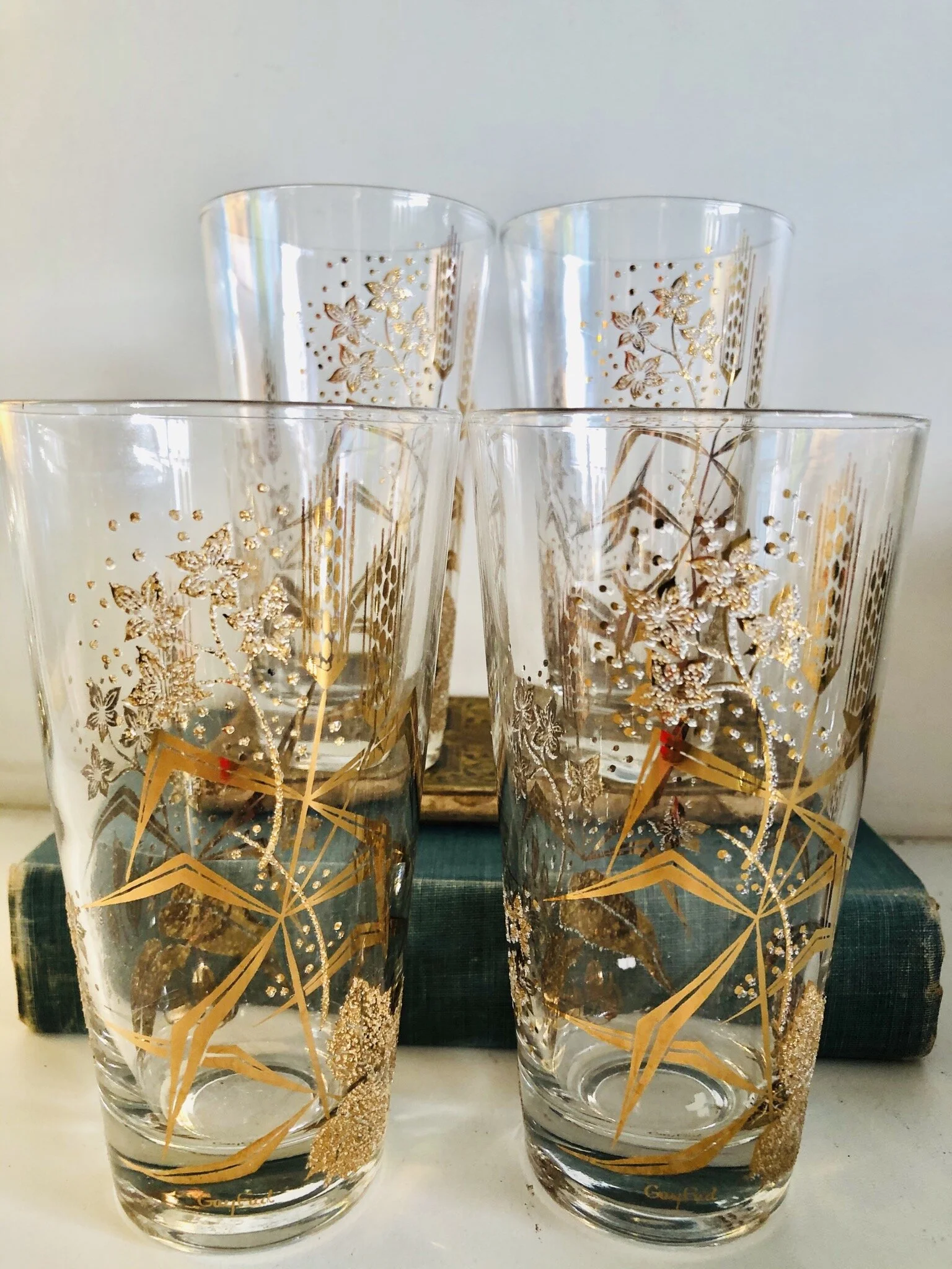 Mid Century Gay Fad Glasses, Signed Midcentury Glassware, 1950s 