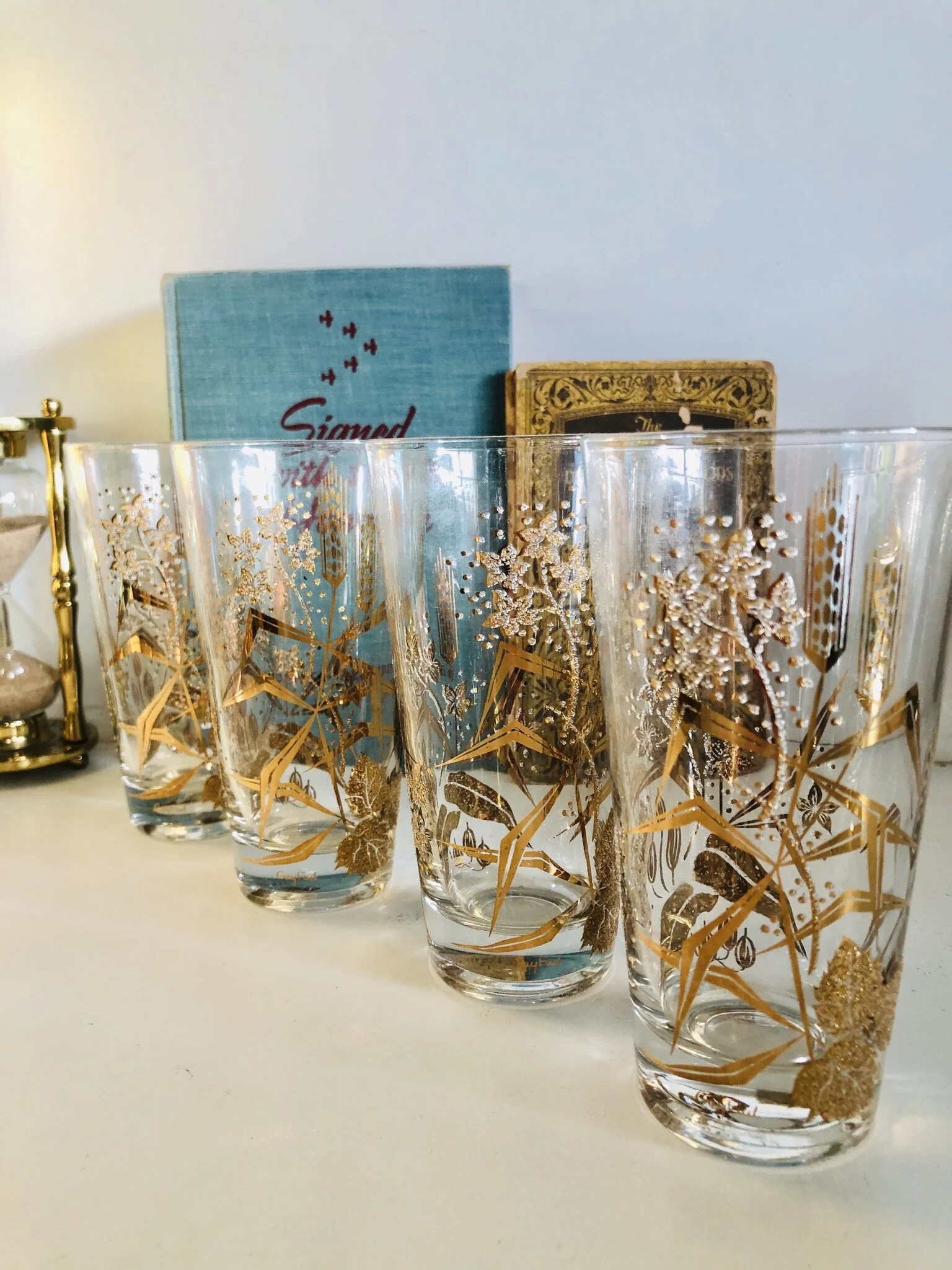 Mid Century Gay Fad Glasses, Signed Midcentury Glassware, 1950s 