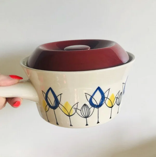 Midcentury StavangerFlint Flamingo Covered Dish