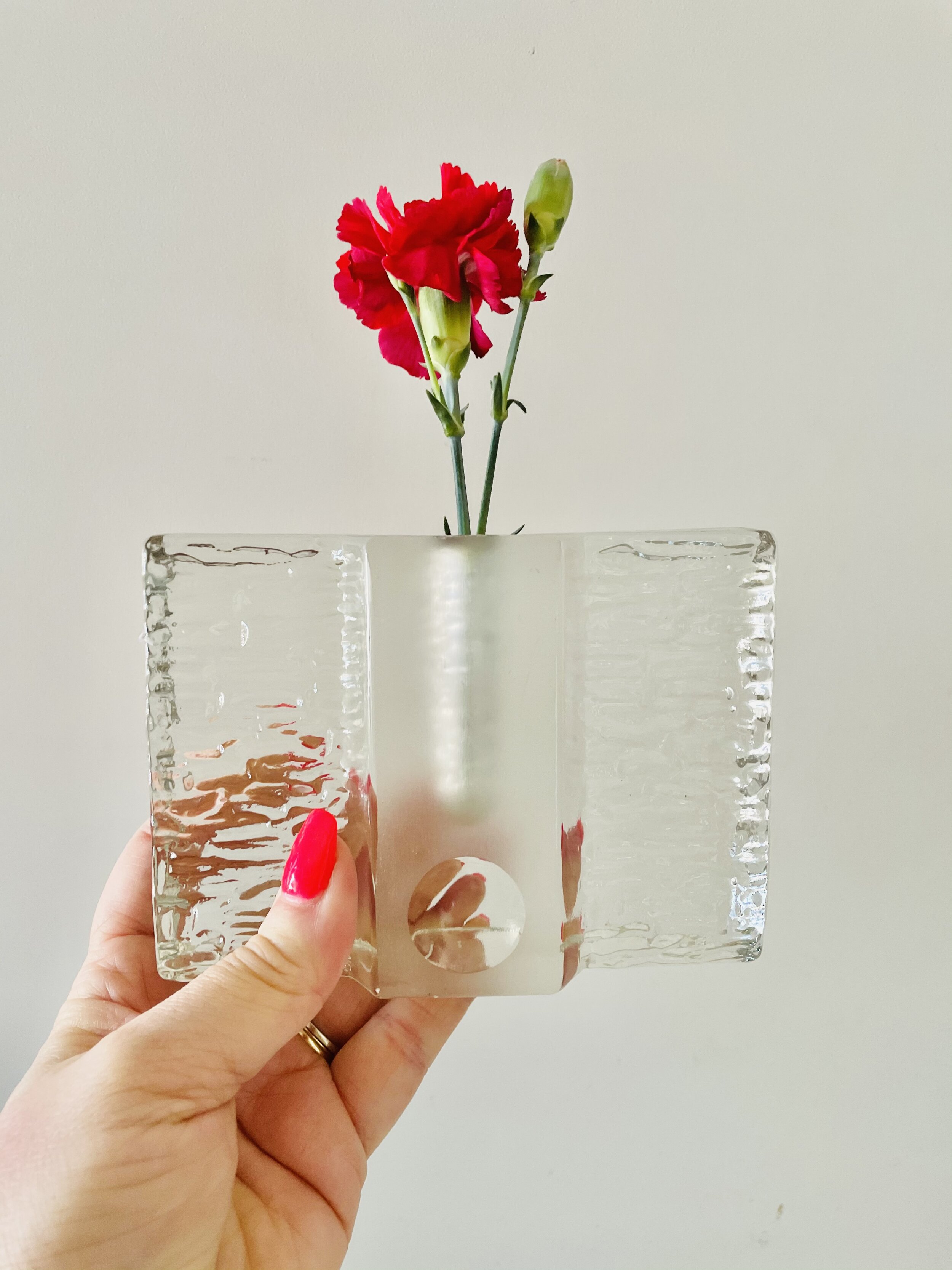 Translucent Glass Block Bud Vase / Pen Holder