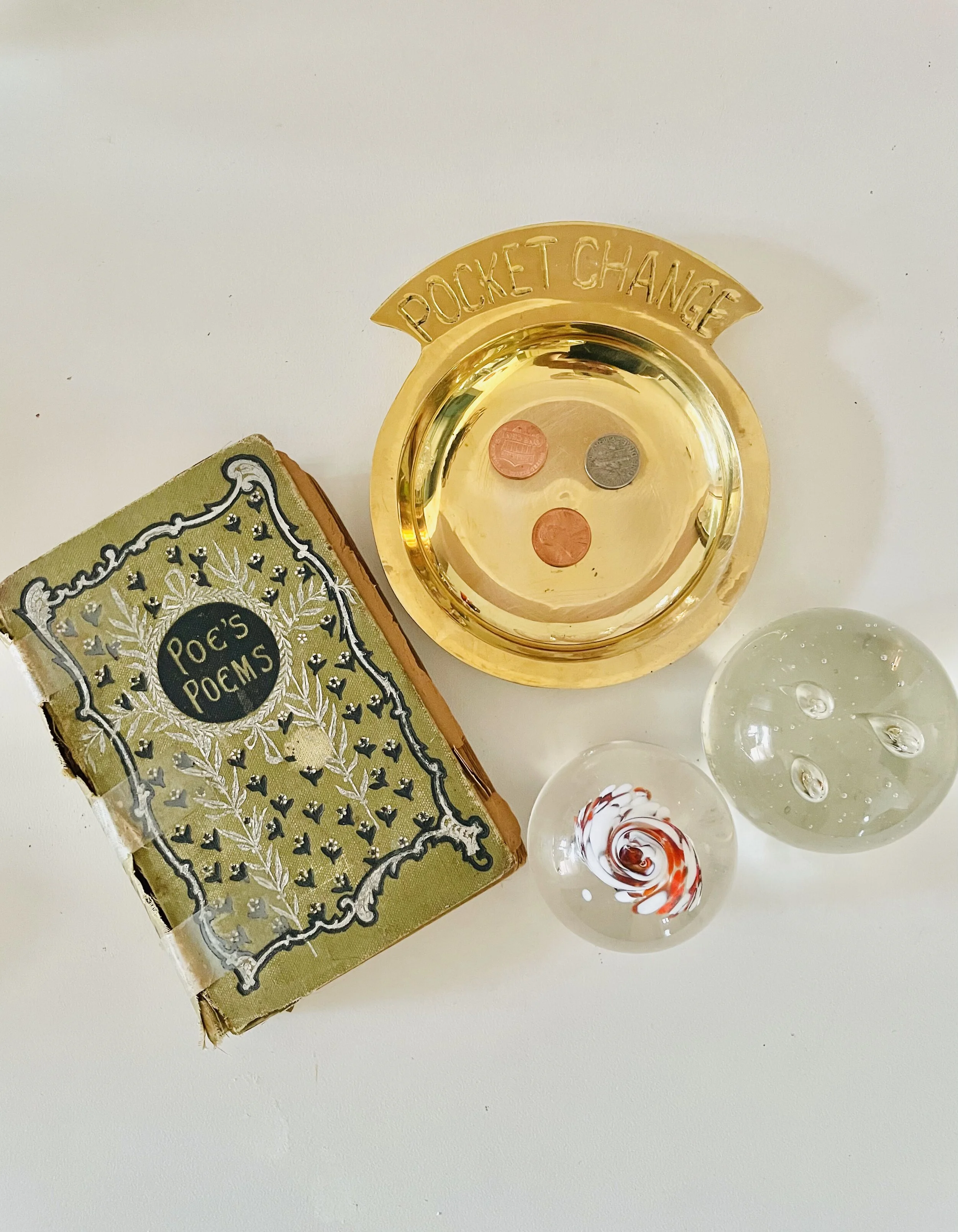 Vintage Brass Trinket Dish - Brass Pocket Change Dish