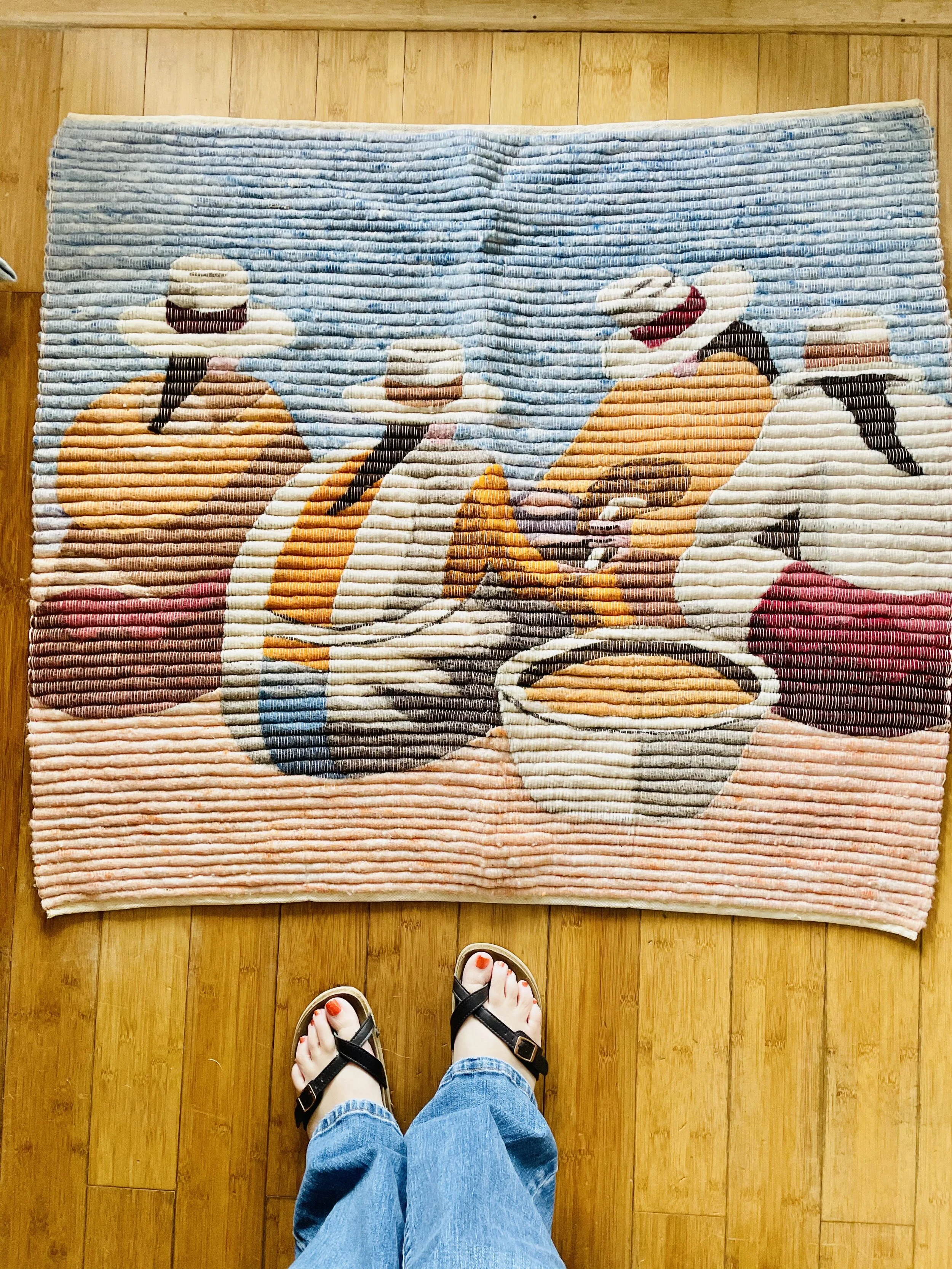 Peruvian Wall Art Tapestry Hand Made Wool Boho 16” X 16”