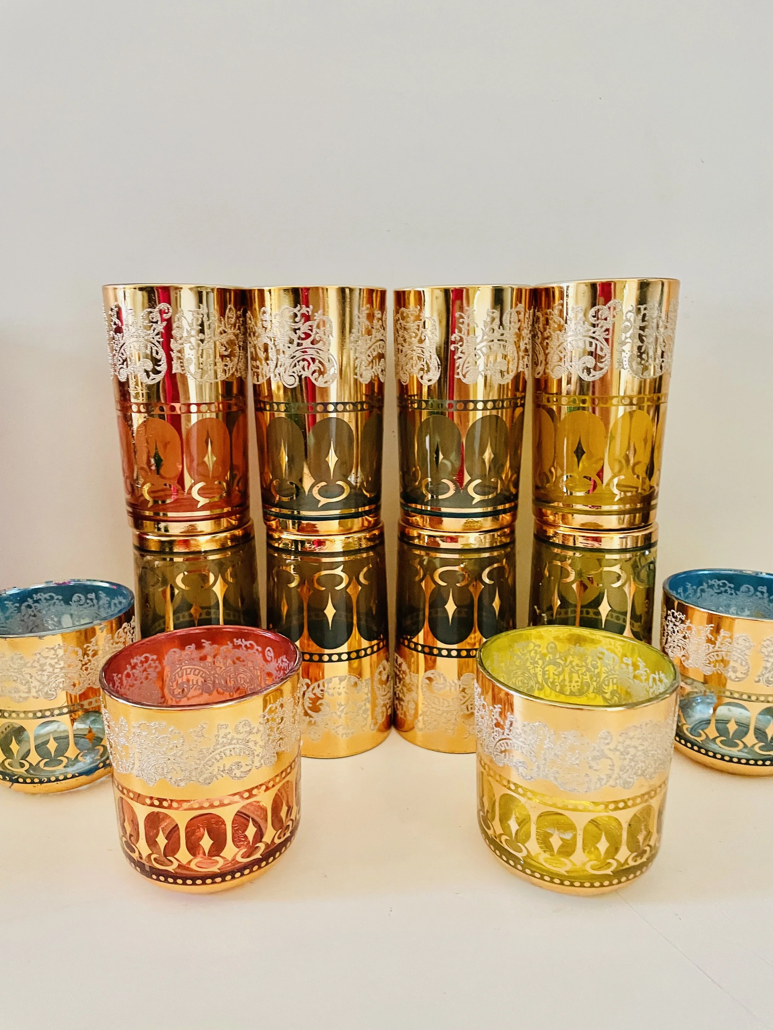 Kyongnam Glass Crown Gold Tumblers-Made in Korea