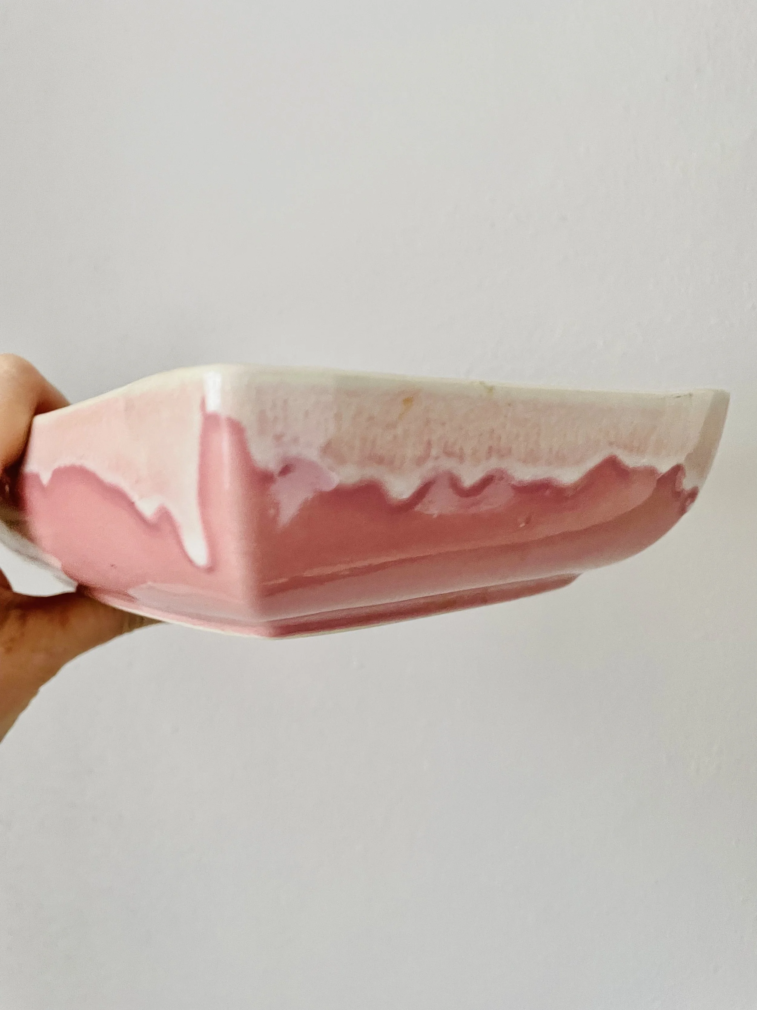 Mid Century Dripware Pink Calart Creations Dish