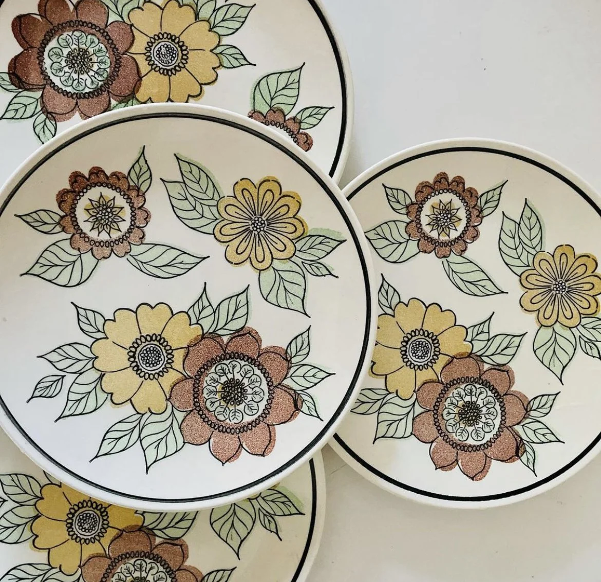 Taylor Smith Taylor Flora Pattern set of 4 Dinner Plates