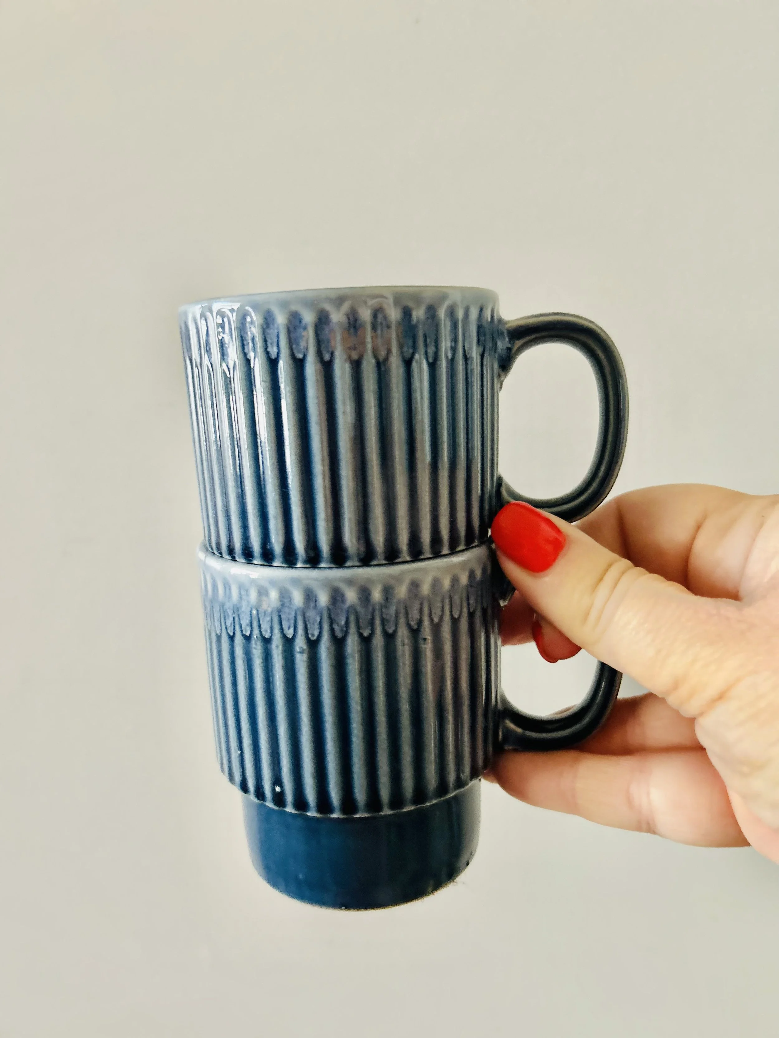 Retro Japan Blue Stacking Mugs