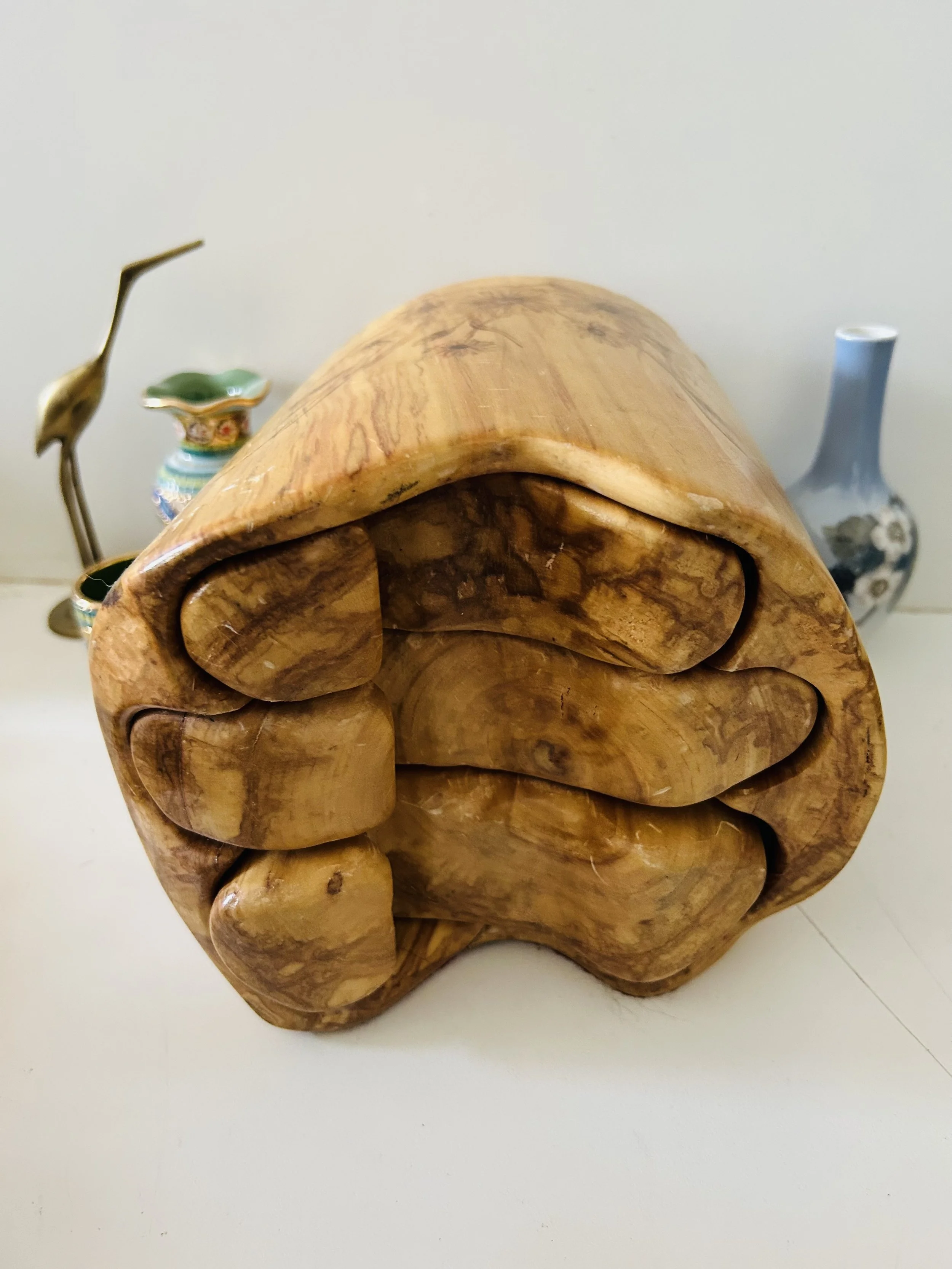 Vintage Handmade Wooden Jewelry Box