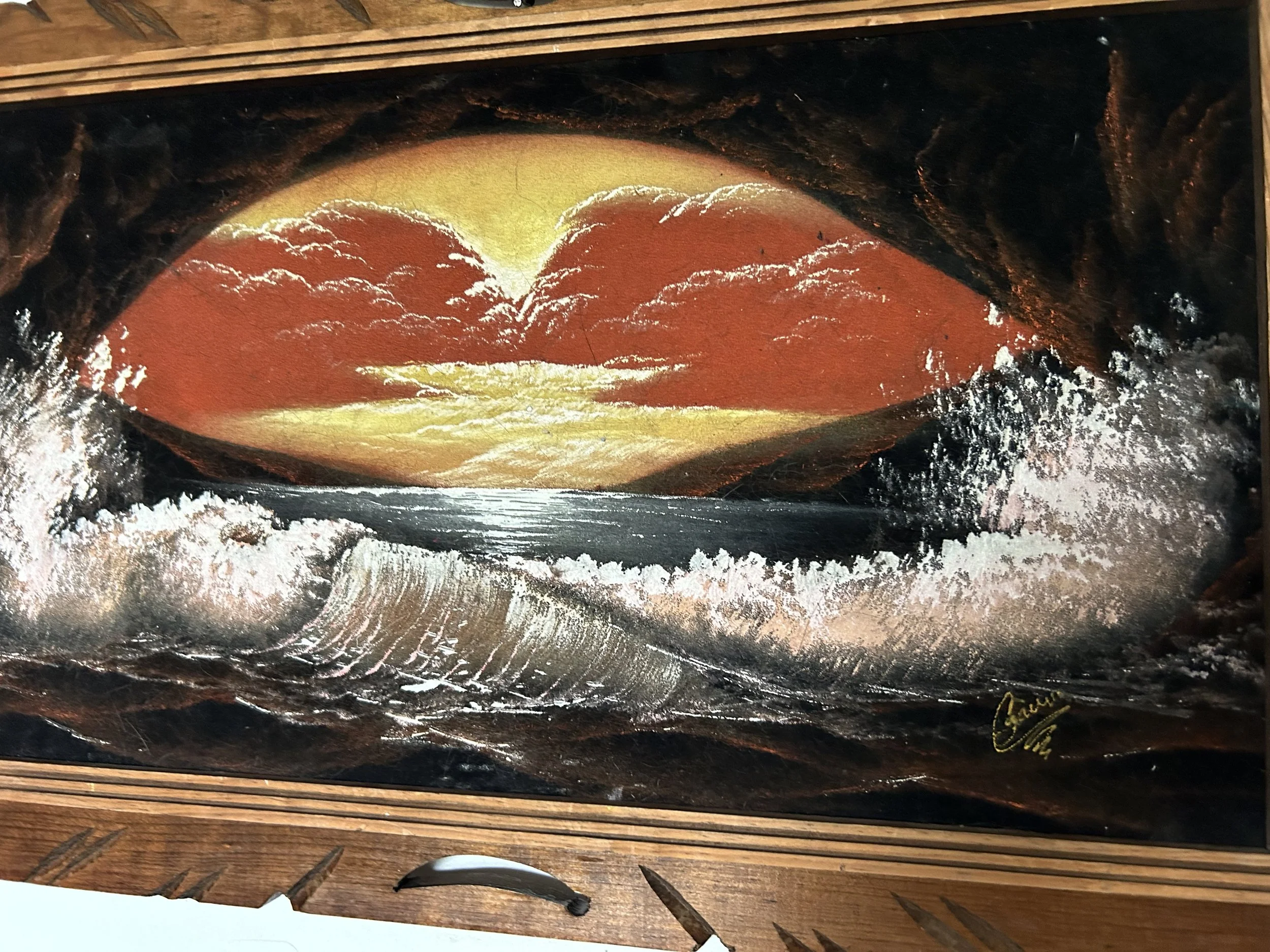 絵画 Velvet Vintage Velvet Painting — RetroModernCo