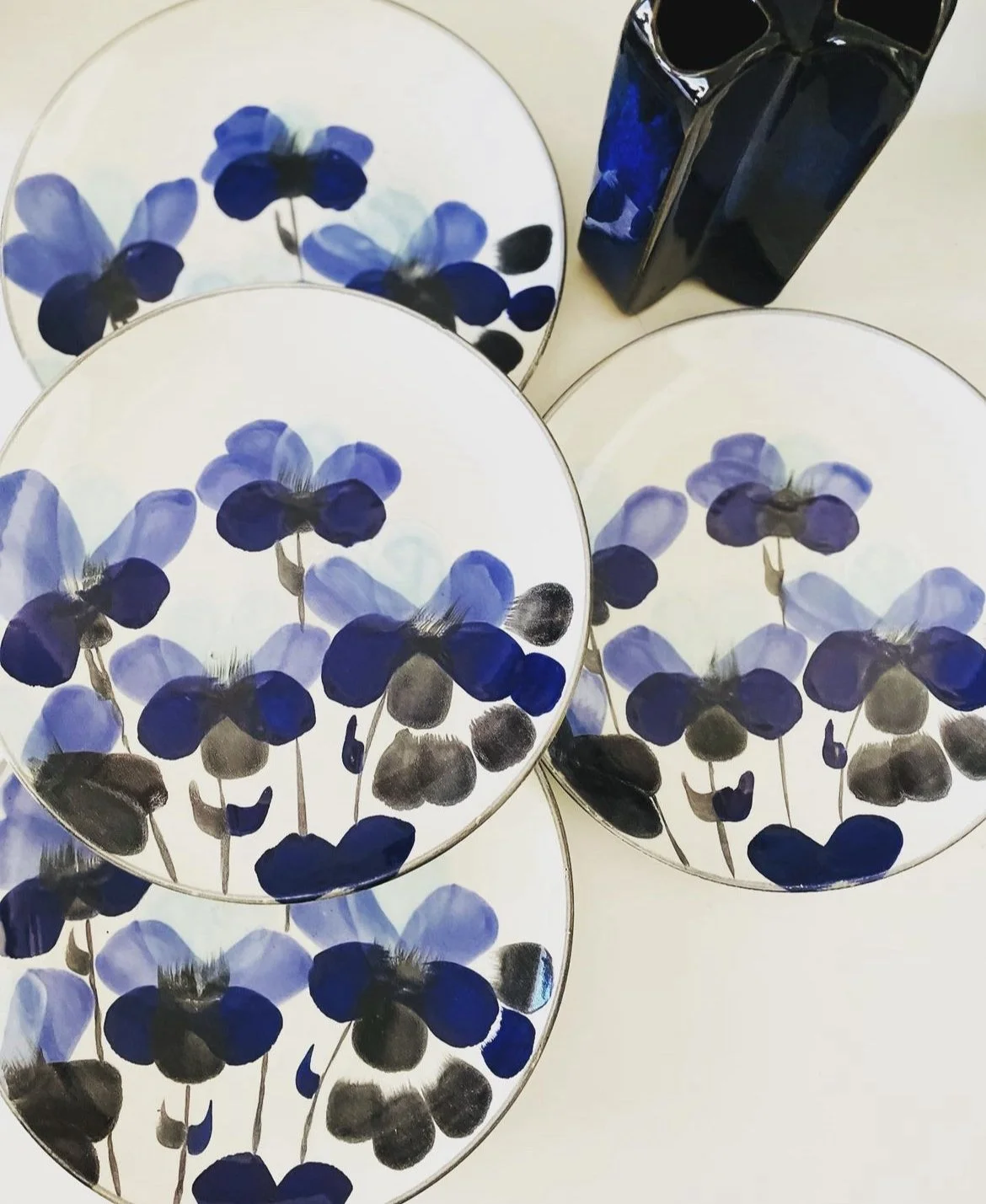 Crown Lynn Ironstone Blue Luzon Plates