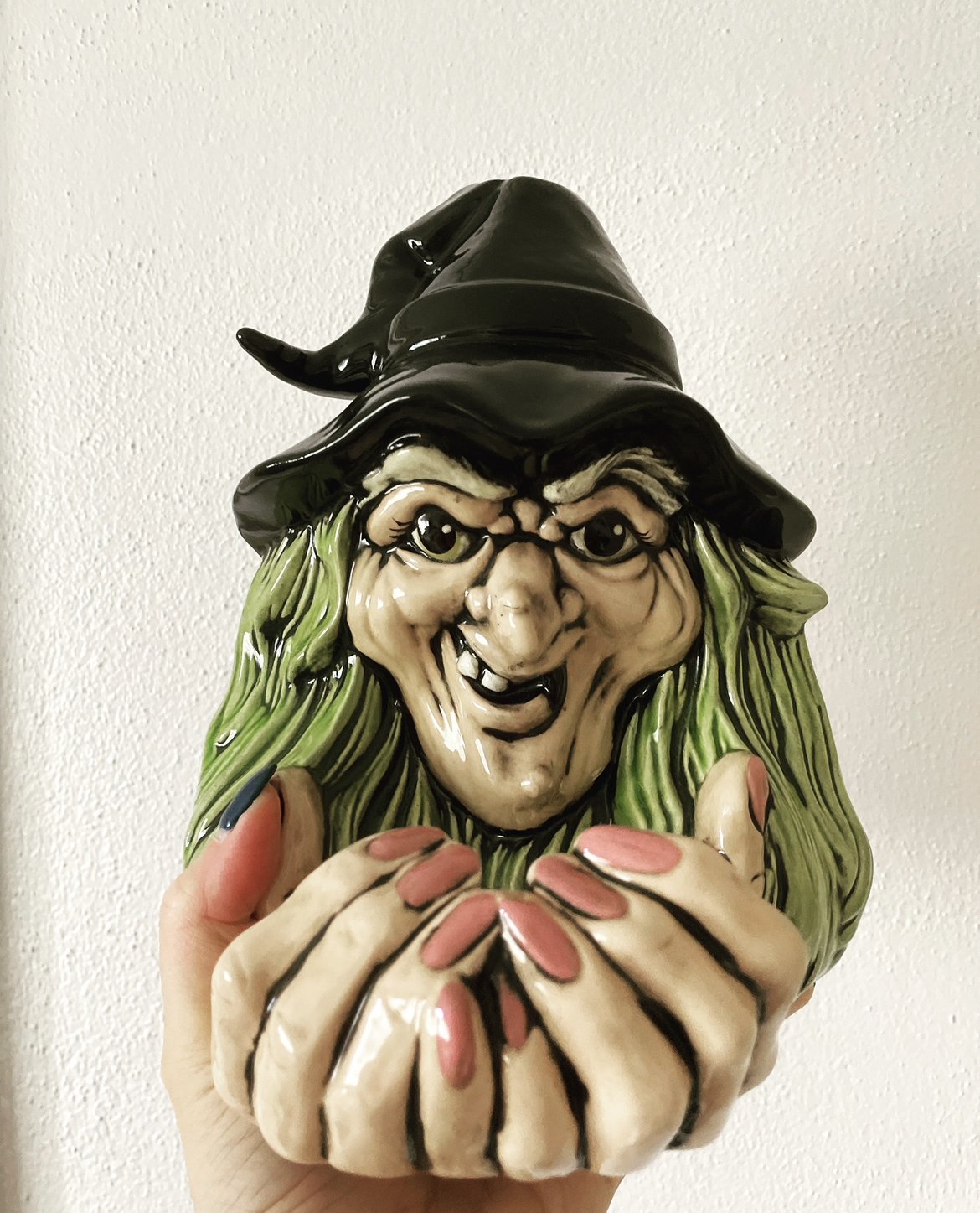 1985 Vintage Halloween Witch - Hand Painted Rare One Of A Kind