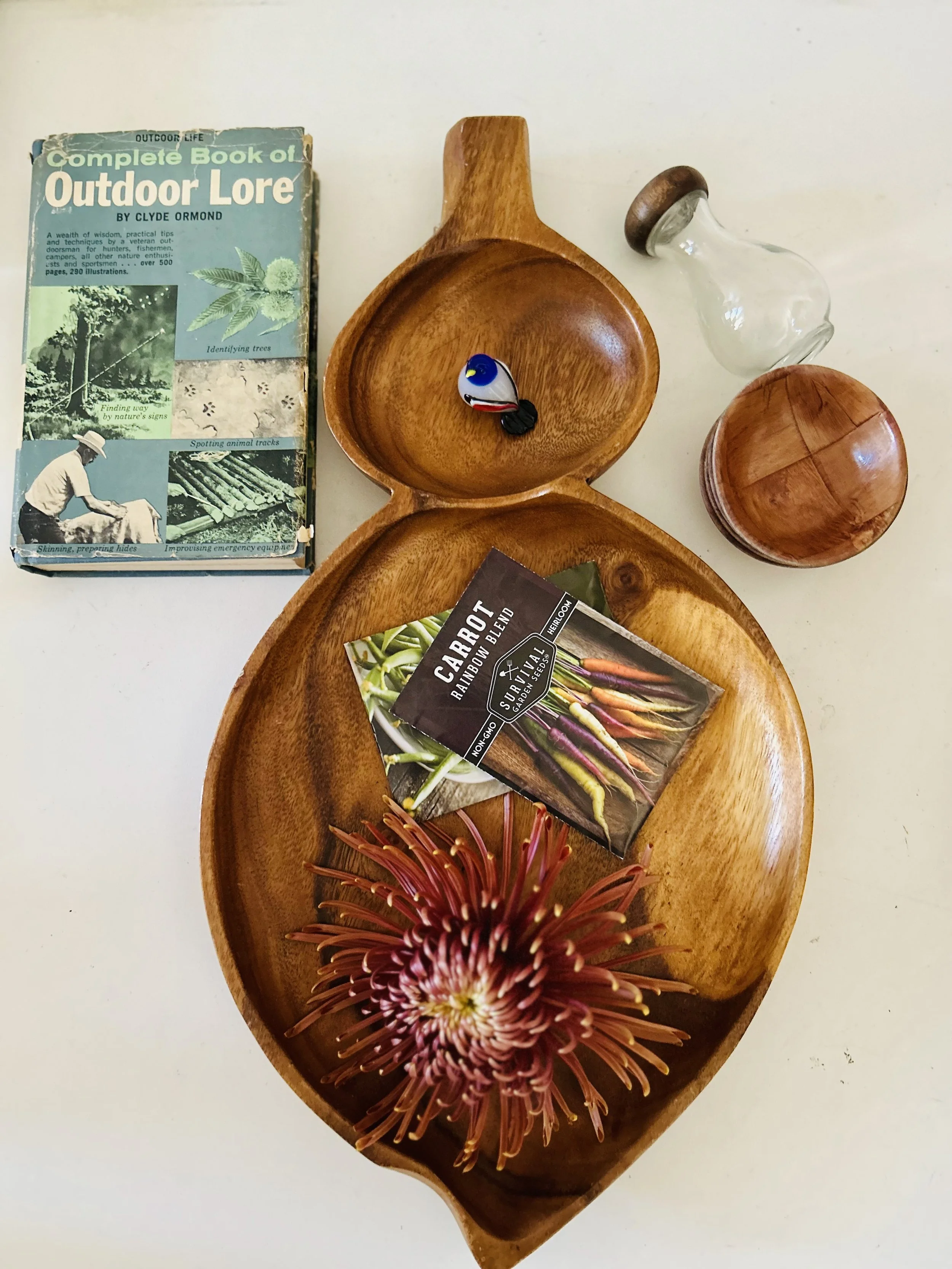 Vintage Wood Sectioned Tray