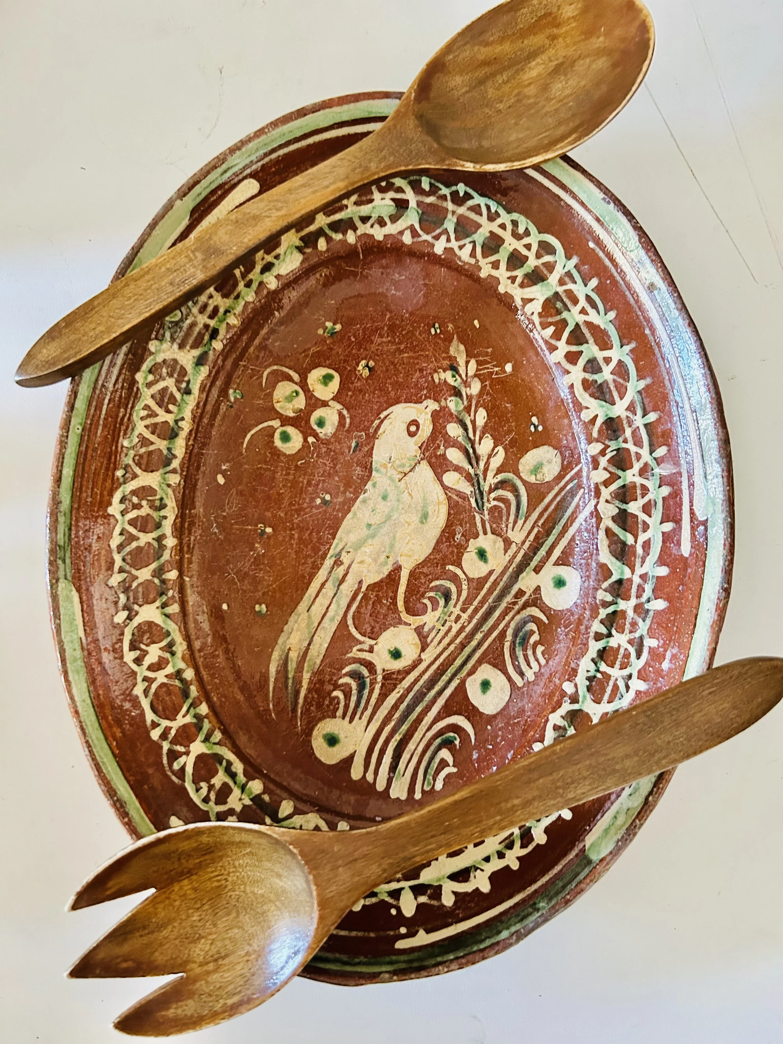 Vintage Mexican Pottery Oval Dish