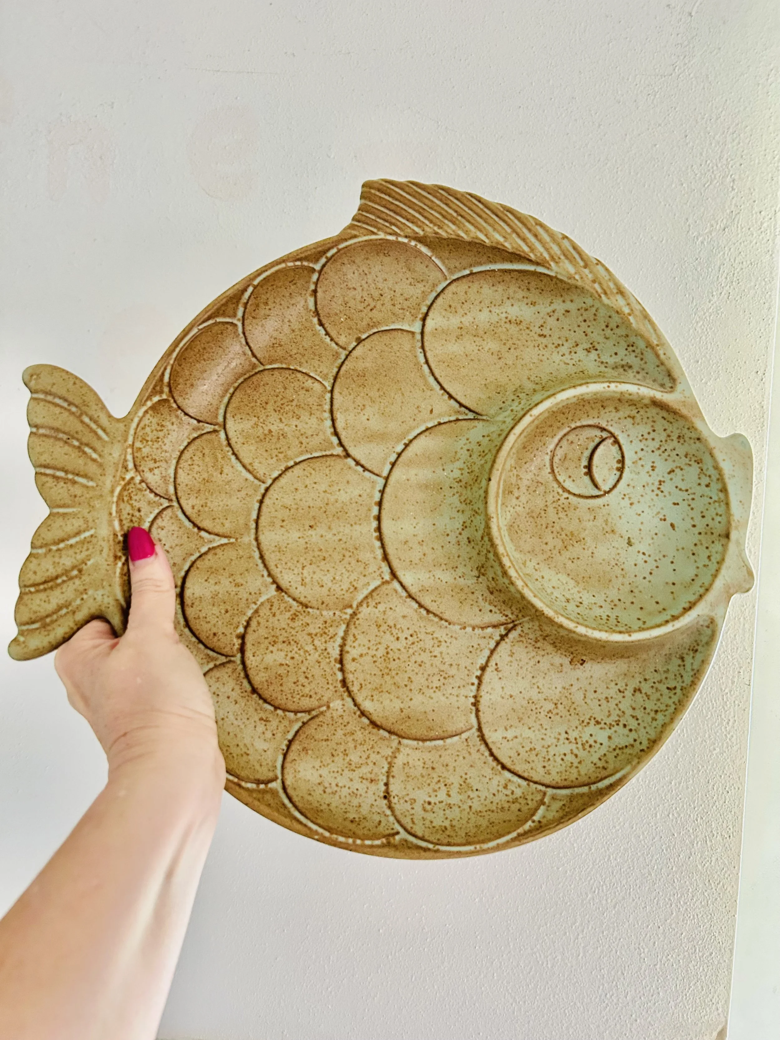 Vintage Royal Haeger Fish Platter/Chip and Dip Platter