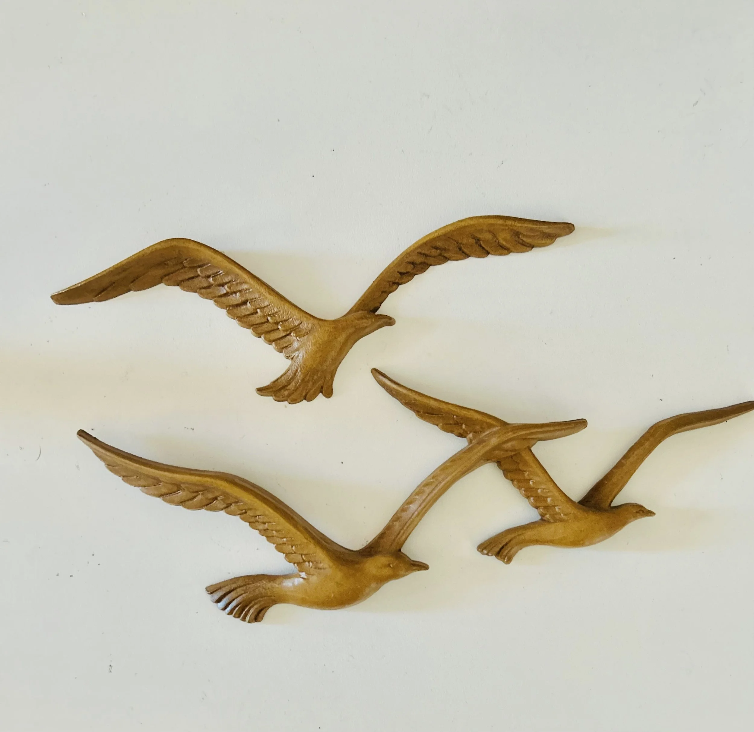 Vintage 2-piece Homco Seagulls Birds in Flight Wall Art Décor Plastic