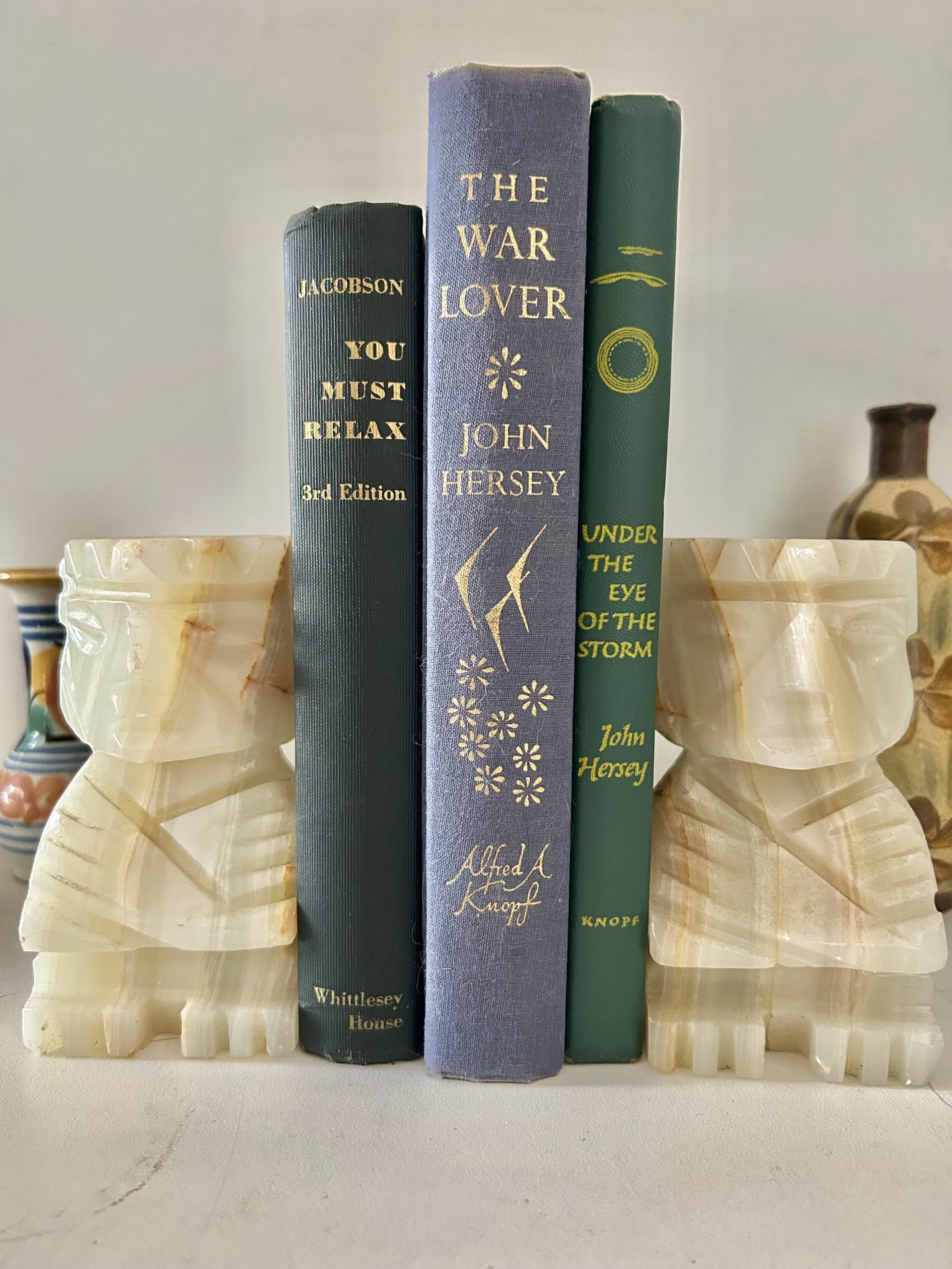 Vintage Onyx Aztec Mayan Bookends