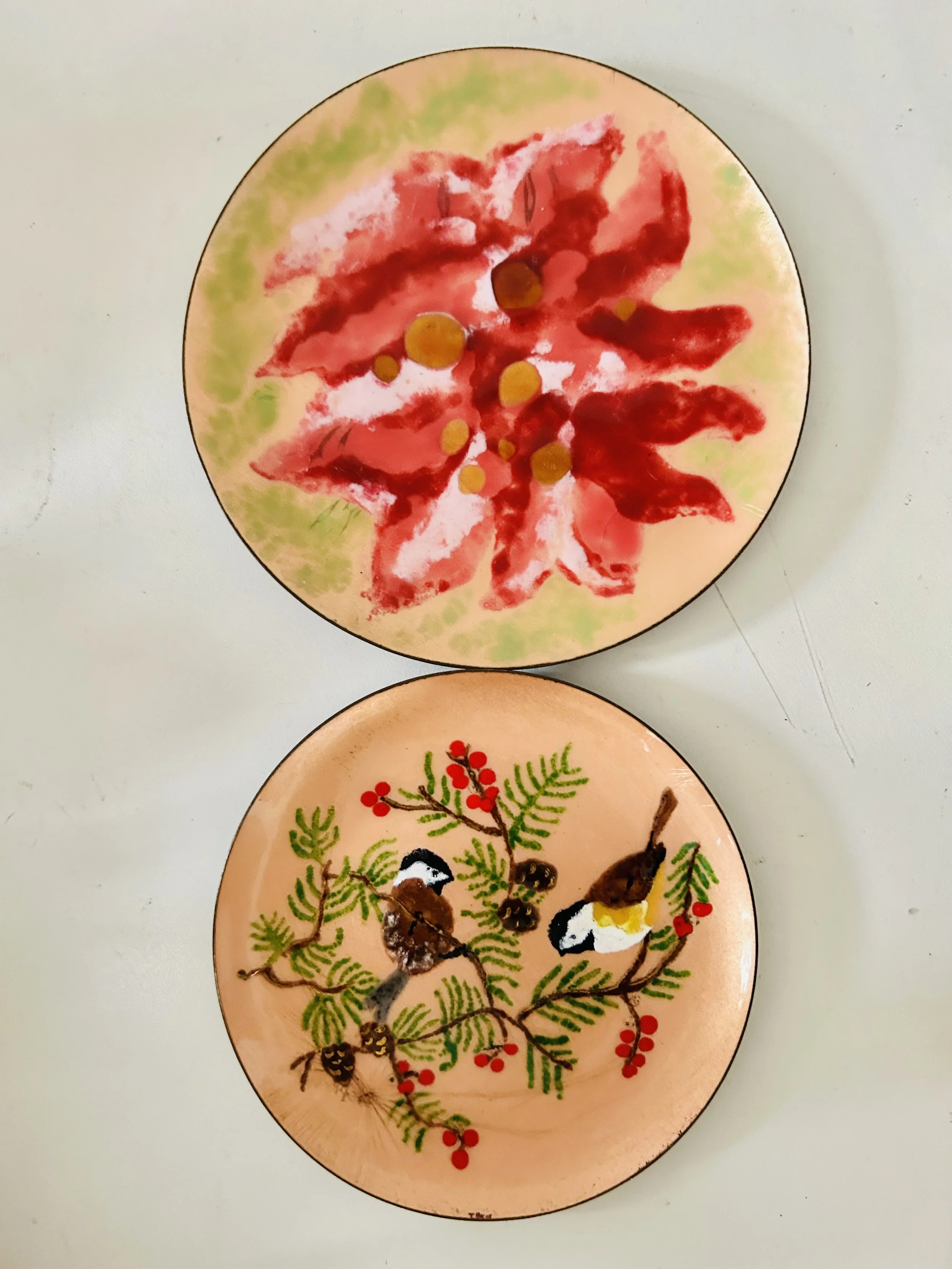 MCM Copper on Enamel Art Plates