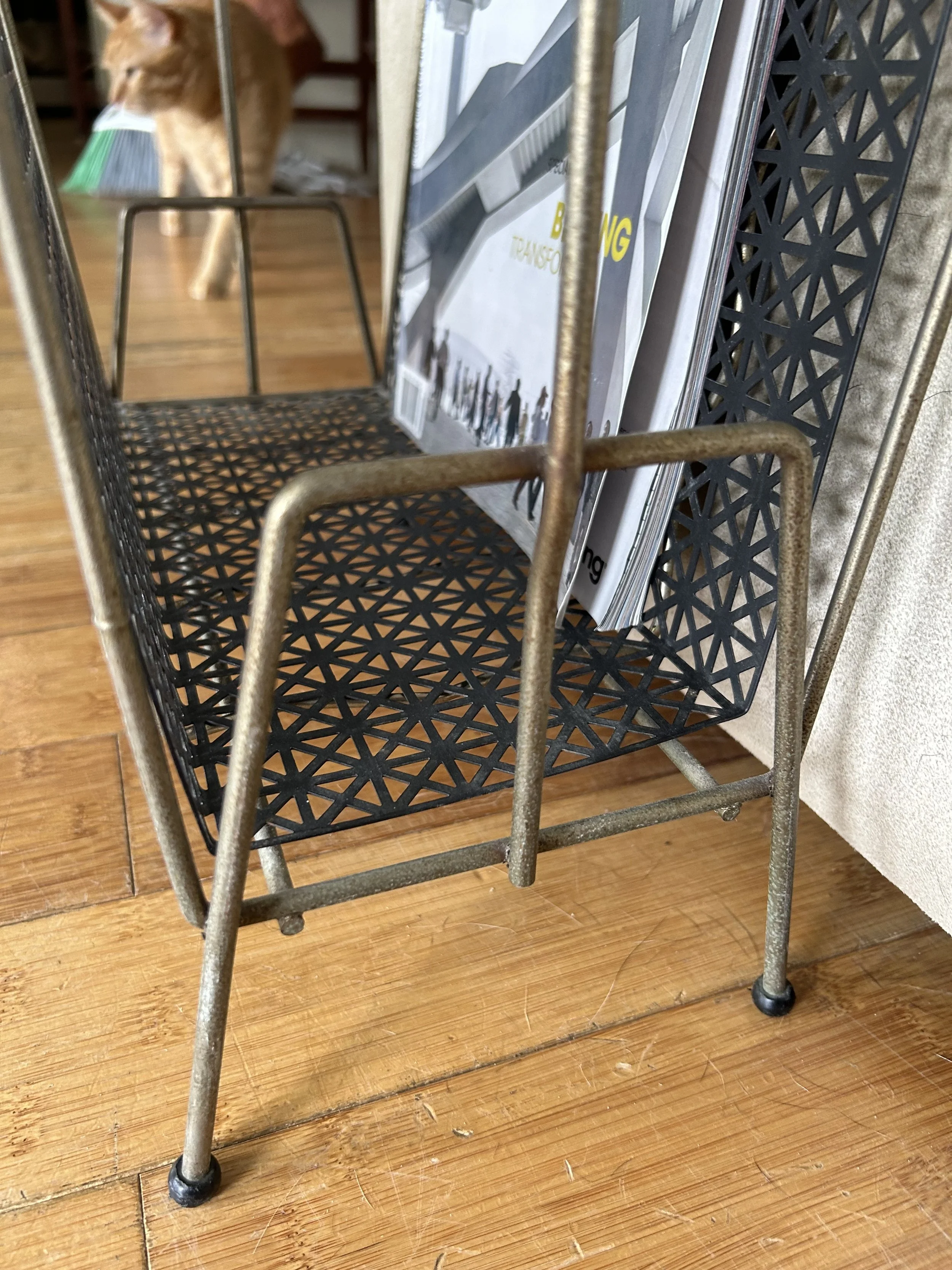 1950s Koch Metalcraft Magazine Rack Record Holder Mid Century