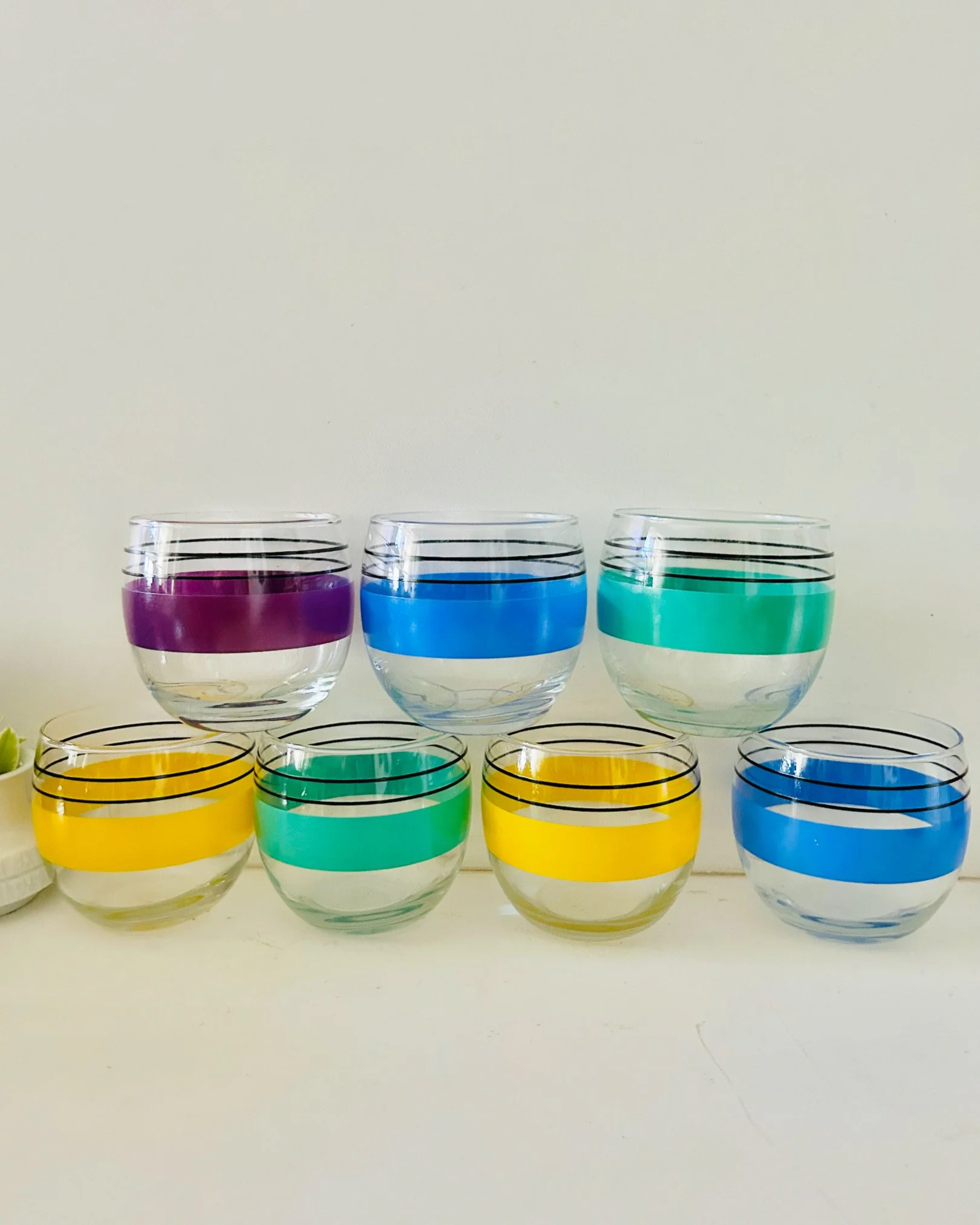 1980’s Libbey Glass “Sociables” Roly Poly Glasses