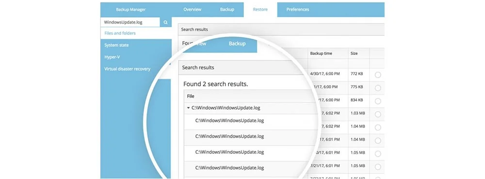 This includes Store multiple versions, Secure storage, Centralized monitoring, Cross-platform support, Comprehensive platform support, Unlimited archiving, Granular data selection and Meet compliance.