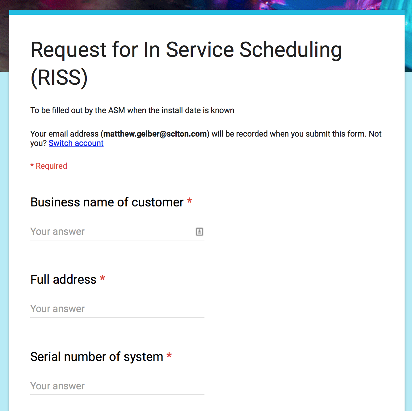 Request Inservice