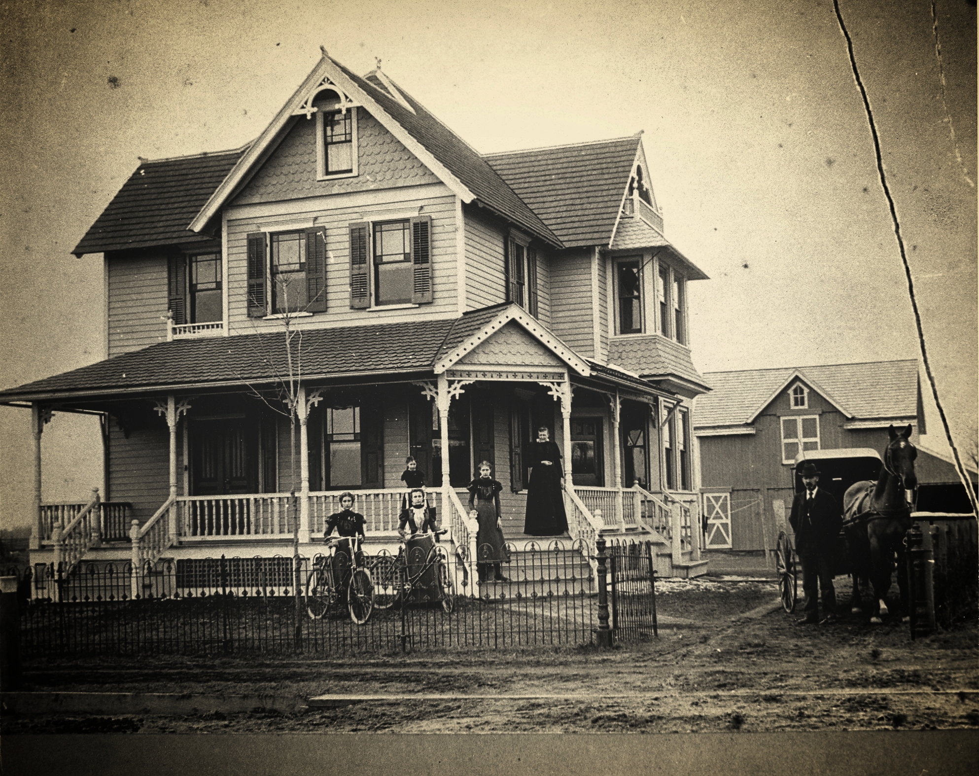   Avis House, South Main Street, Mullica Hill, c1900.The Avis House stands at the southern end of “Quaker Row,” the group of houses south of Spicer Street, so called because they all belonged to Quaker families. [HTHS]  