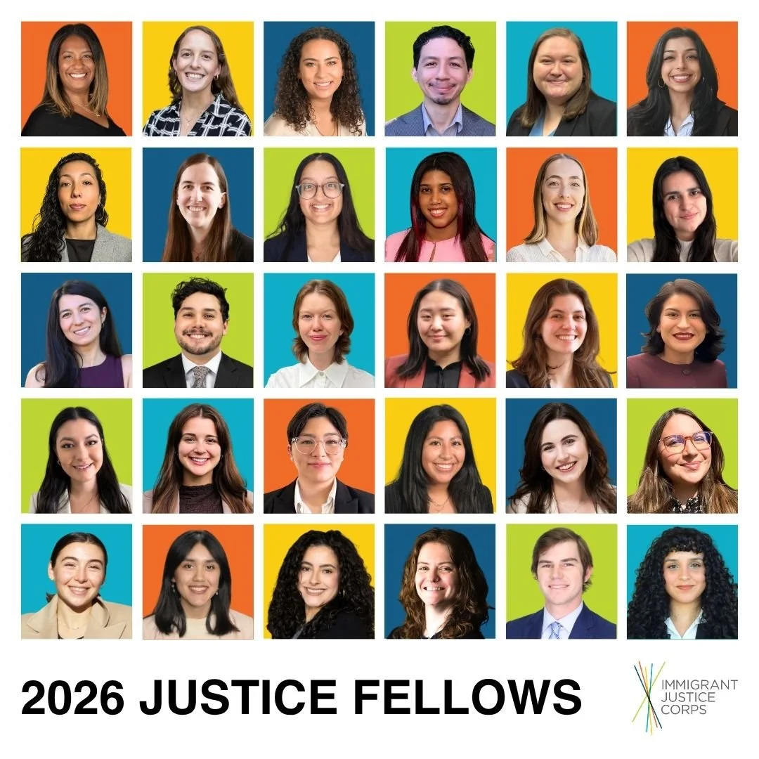 We are so excited to announce our 2026 Justice Fellows! 

These 30 exceptional advocates, deeply committed to fairness, dignity, and the rule of law, are answering the call at a time when the need for skilled, fearless immigrant legal representation 