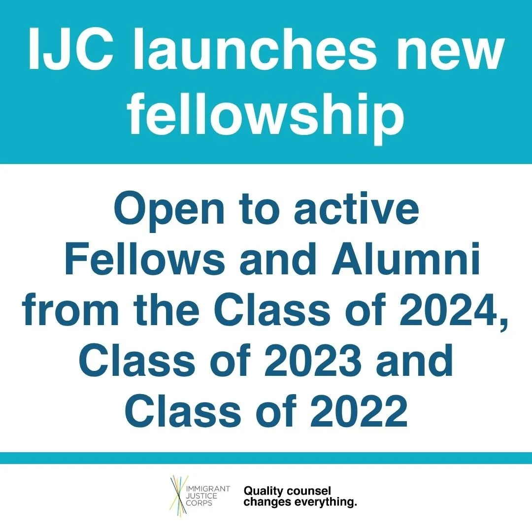 We are expanding our fellowship offerings and are recruiting our inaugural class of Federal Litigation Fellows! 

This fellowship opportunity is open to active IJC Fellows and Alumni from the Class of 2024, Class of 2023 and Class of 2022.

The Feder