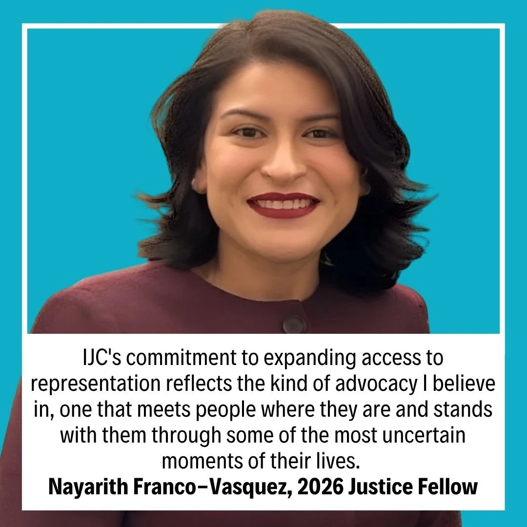 Selected for their exceptional talent and deep compassion, our 2026 Justice Fellows will provide quality legal representation to detained immigrants, asylum seekers, families, and children who cannot afford counsel.

Legal representation for immigran