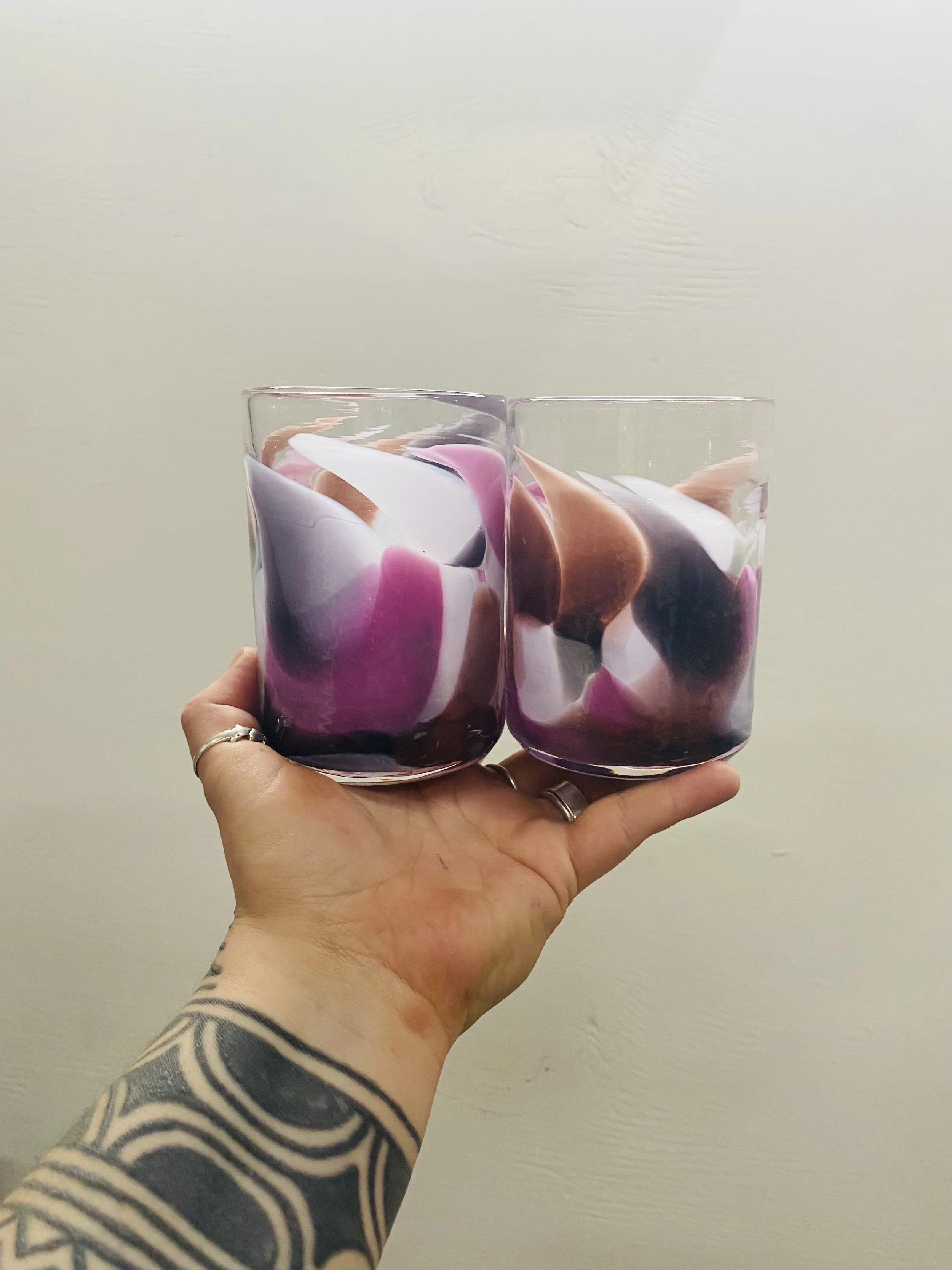 Szechuan Eggplant Cocktail Glasses — pattern play glass
