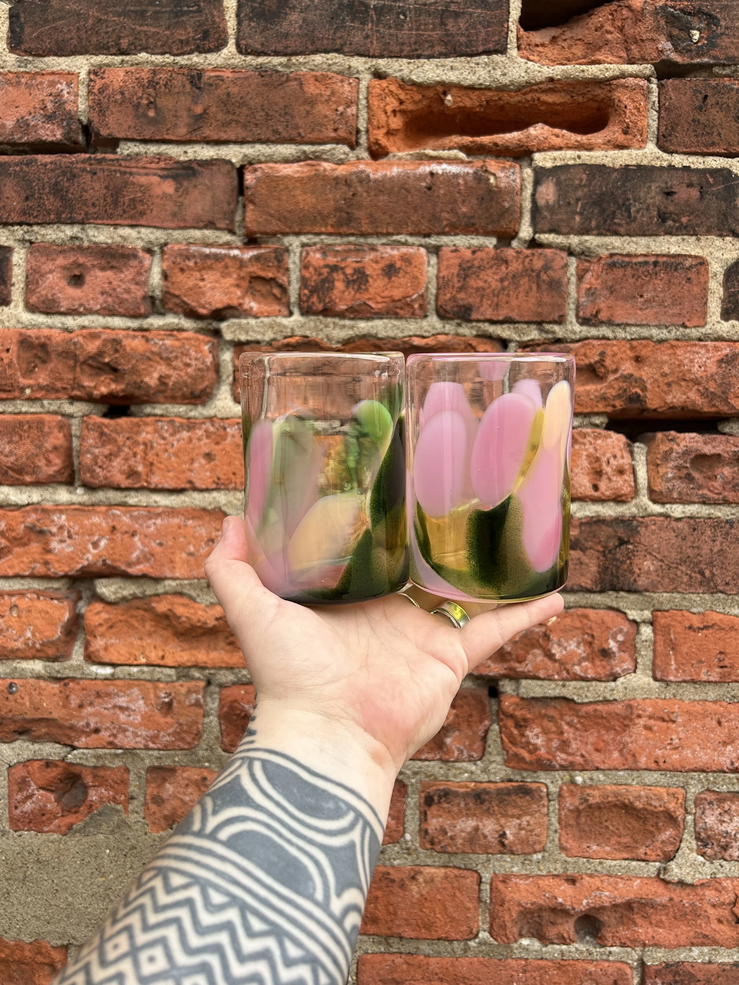 Glittery Goodness Watermelon Cocktail Glasses (Set B)