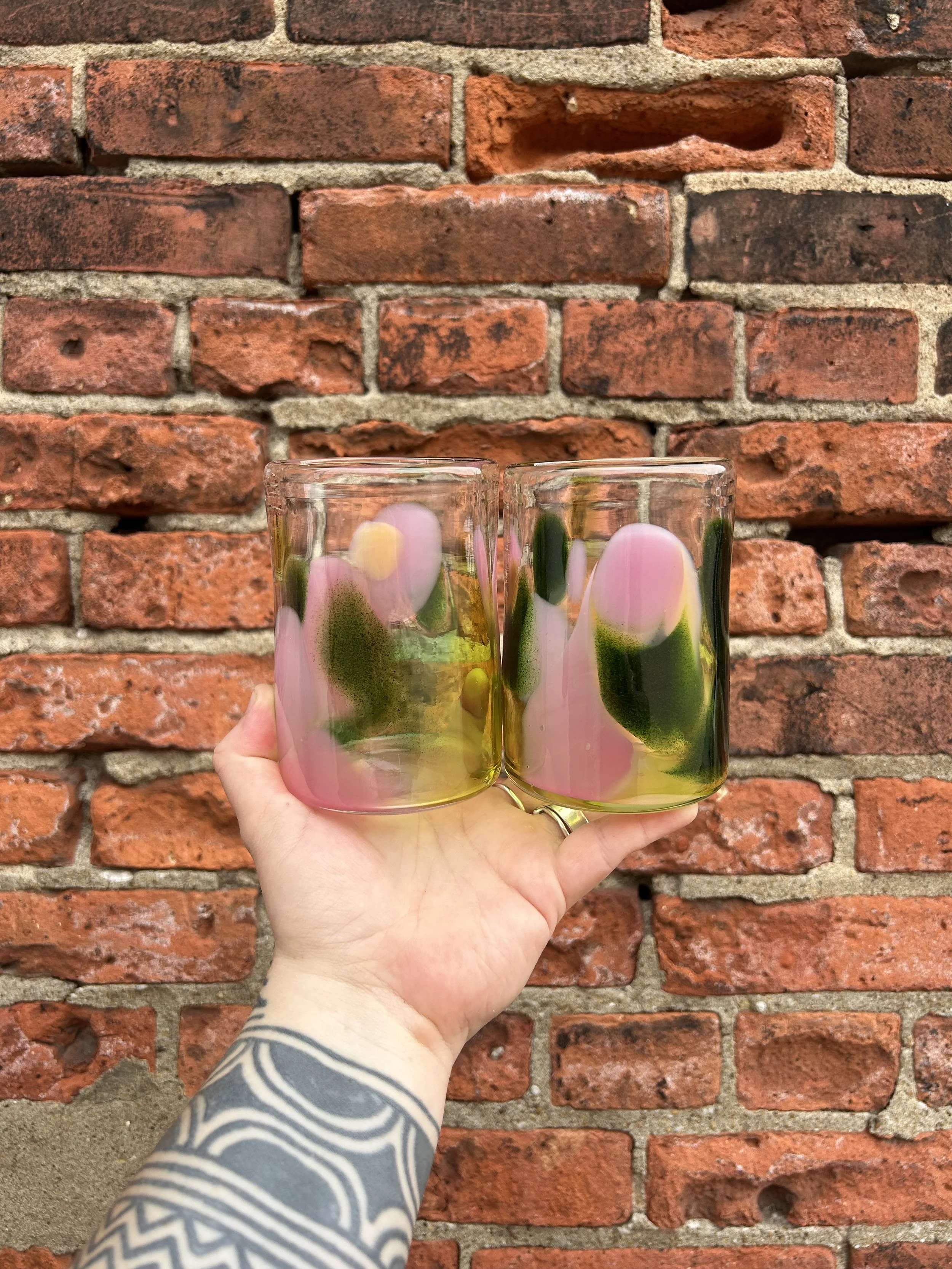 Glittery Goodness Watermelon Cocktail Glasses (Set C)
