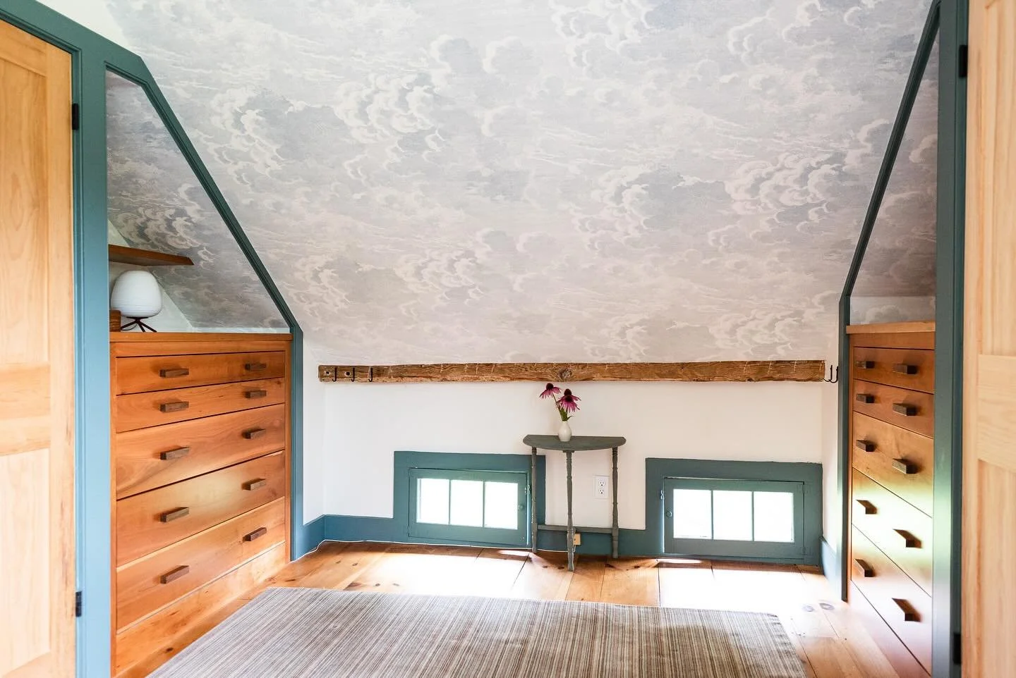 Part two: his and hers storage under sloped ceilings. #oldhouse