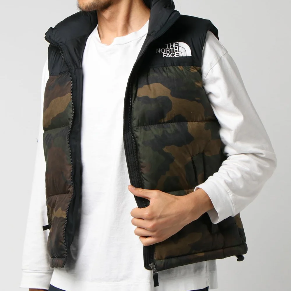 the north face camo vest