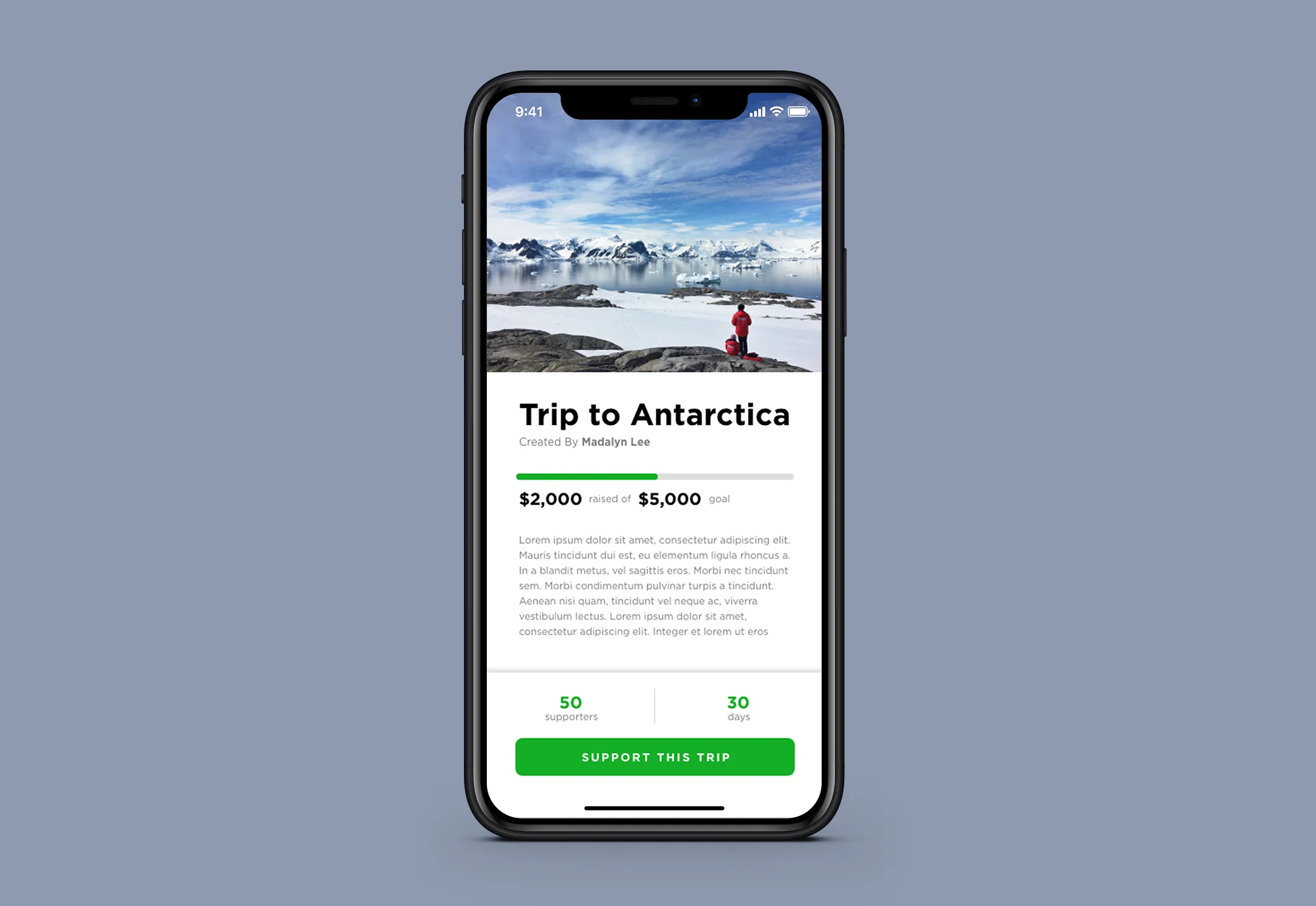 Daily UI 032 - Crowdfunding Campaign