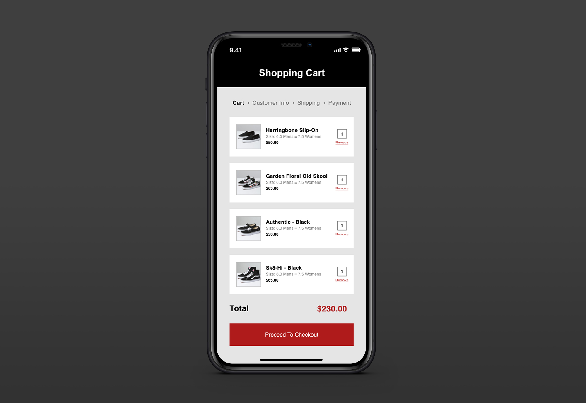 Daily UI 058: Shopping Cart