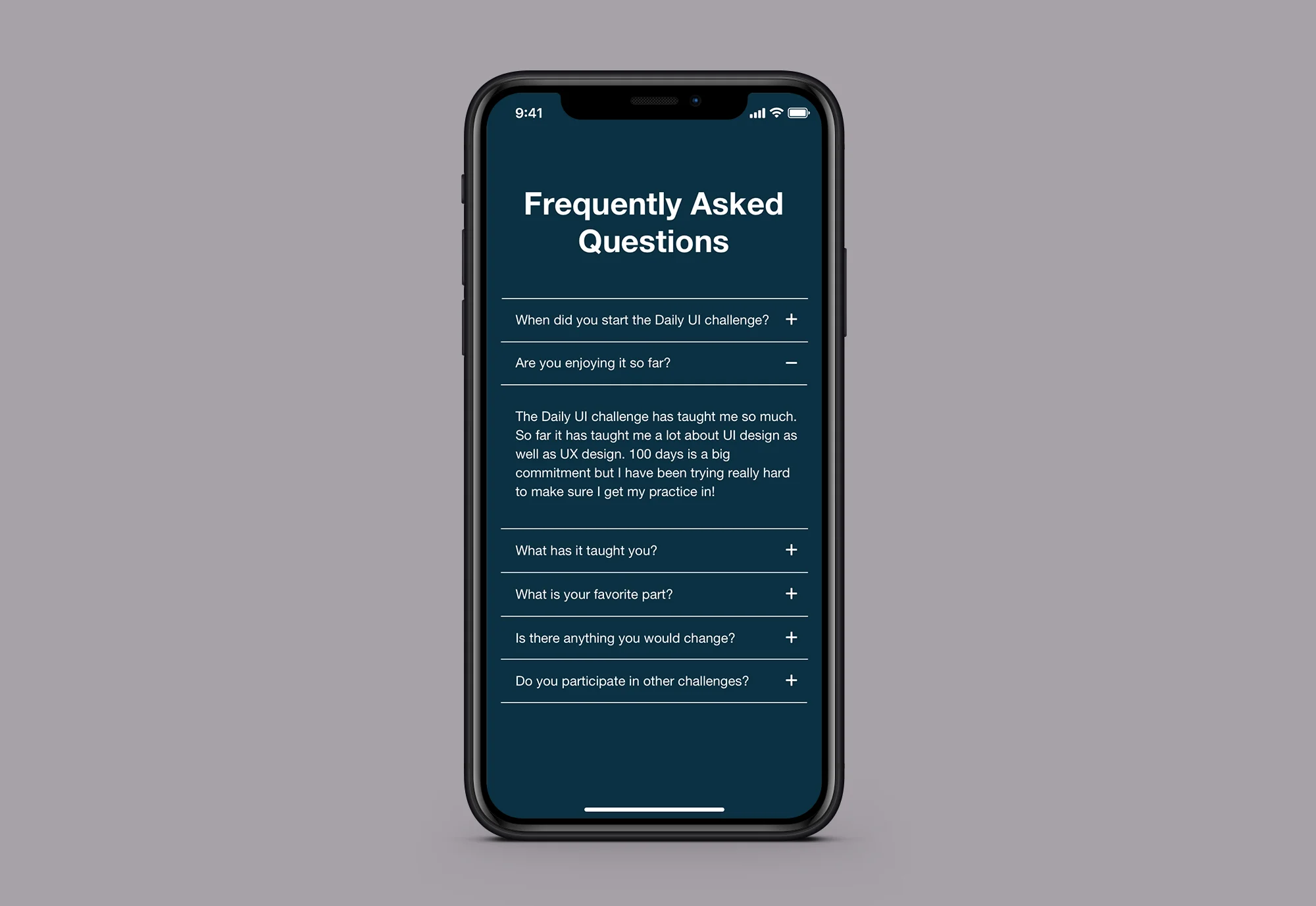 Daily UI 092: FAQ