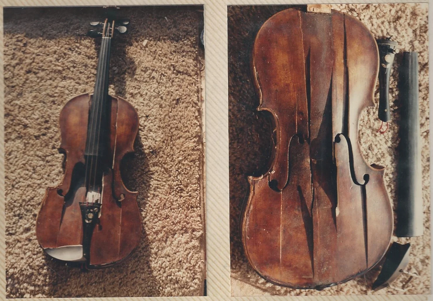 Run over violin before.