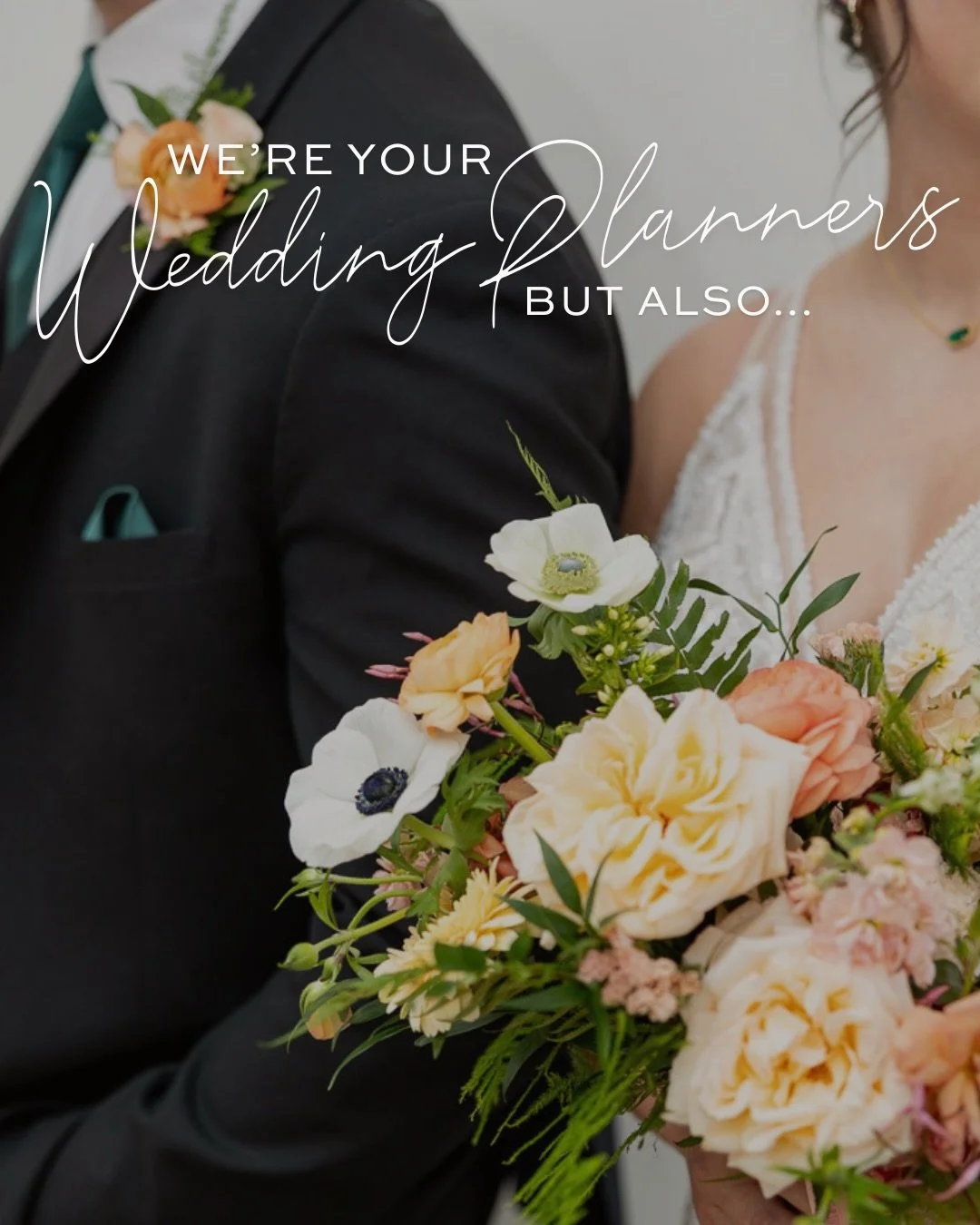 As your wedding planners, our job description is&hellip;flexible. 😆 We typically land somewhere between strategist, problem solver, calm voice, and professional &ldquo;we&rsquo;ve got your back&rdquo; energy.

Photos @bessieblackphoto 
Florals @blak