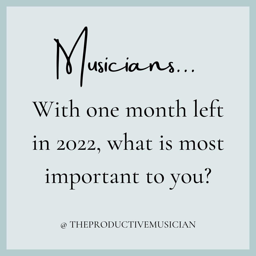 What are you putting in place to finish the year strong? On my end, I'm planning to prioritize self-care and ensure I'm leaving plenty of time for friends and family.

Drop a comment and let me know yours! ⬇️😊
.
.
.
.
.
#theproductivemusician
#freel