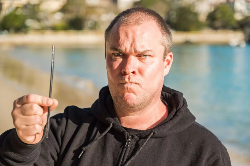 4 Pines Head Brewer, Tweeds, not stoked about a plastic straw found during a beach clean. 4 Pines banned the use of all straws in early 2017.