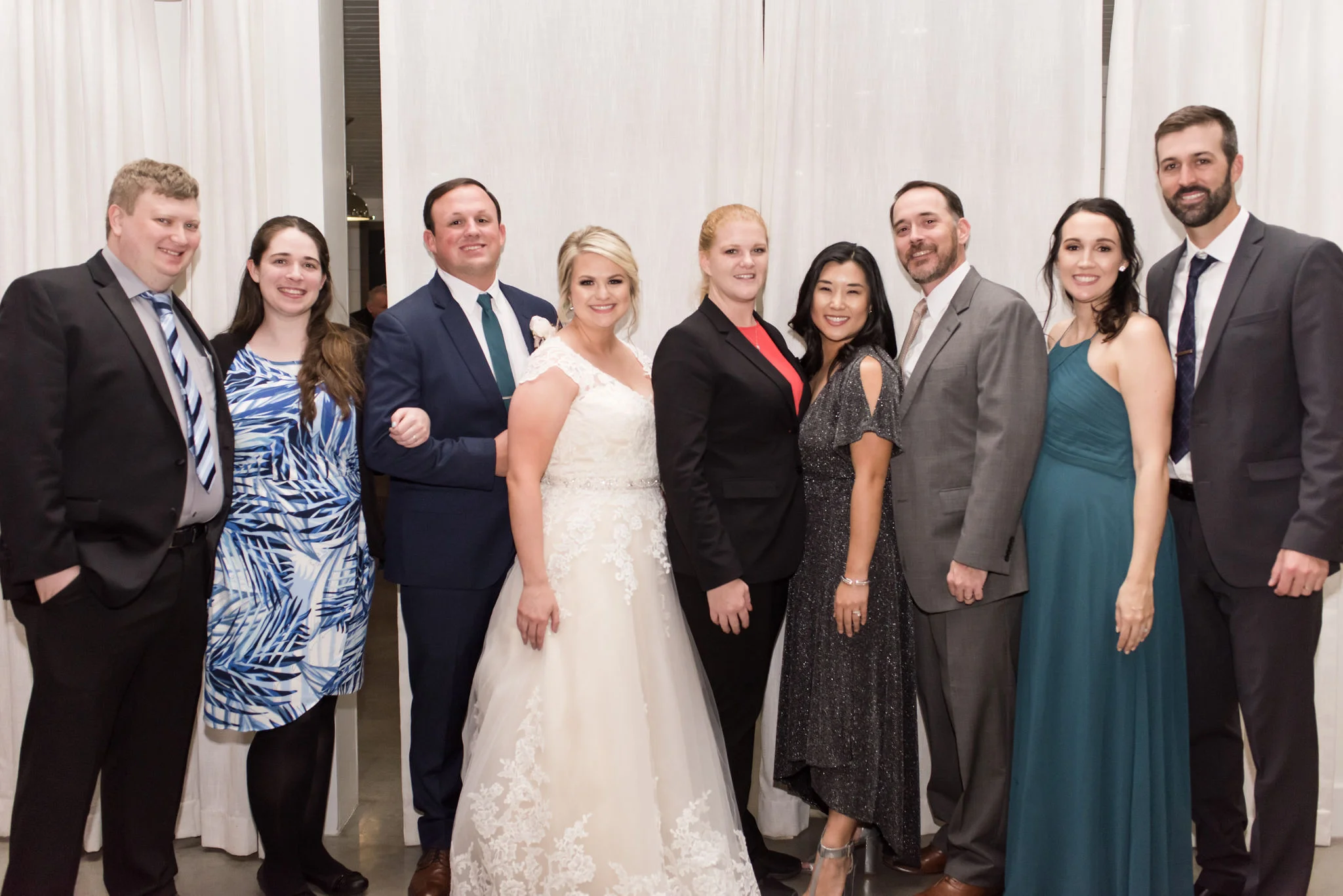 Pictured here are 4 couples, whose weddings were all planned by Christie! (Left to right) Brandon & Brandi 11/2016, Chad & Kaitlen 11/2018, Anna & William 10/2016, Erica & Ryan 06/2015. Credit: Eric & Jenn Photography