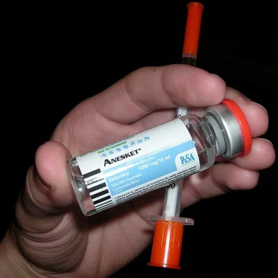 A vial of ketamine, an anesthetic and club drug that is sometimes used to treat severe depression.