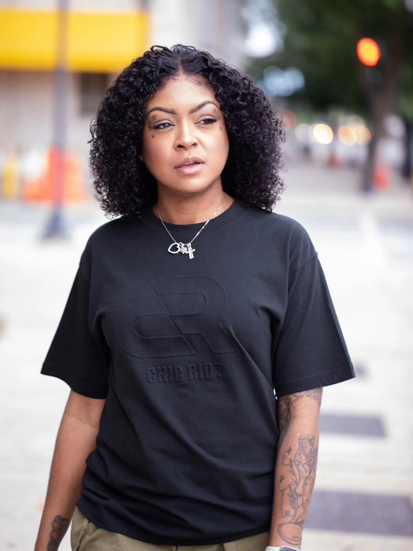 It's all about quiet confidence...@lovelymotherx4 wears our Stealth Embossed Tee with style and grace. 

Grab yours today by visiting www.chicriot.com 

Apparel &mdash;on or off your bike + Gear&mdash;custom fit made just for you.

#motoapparel #moto