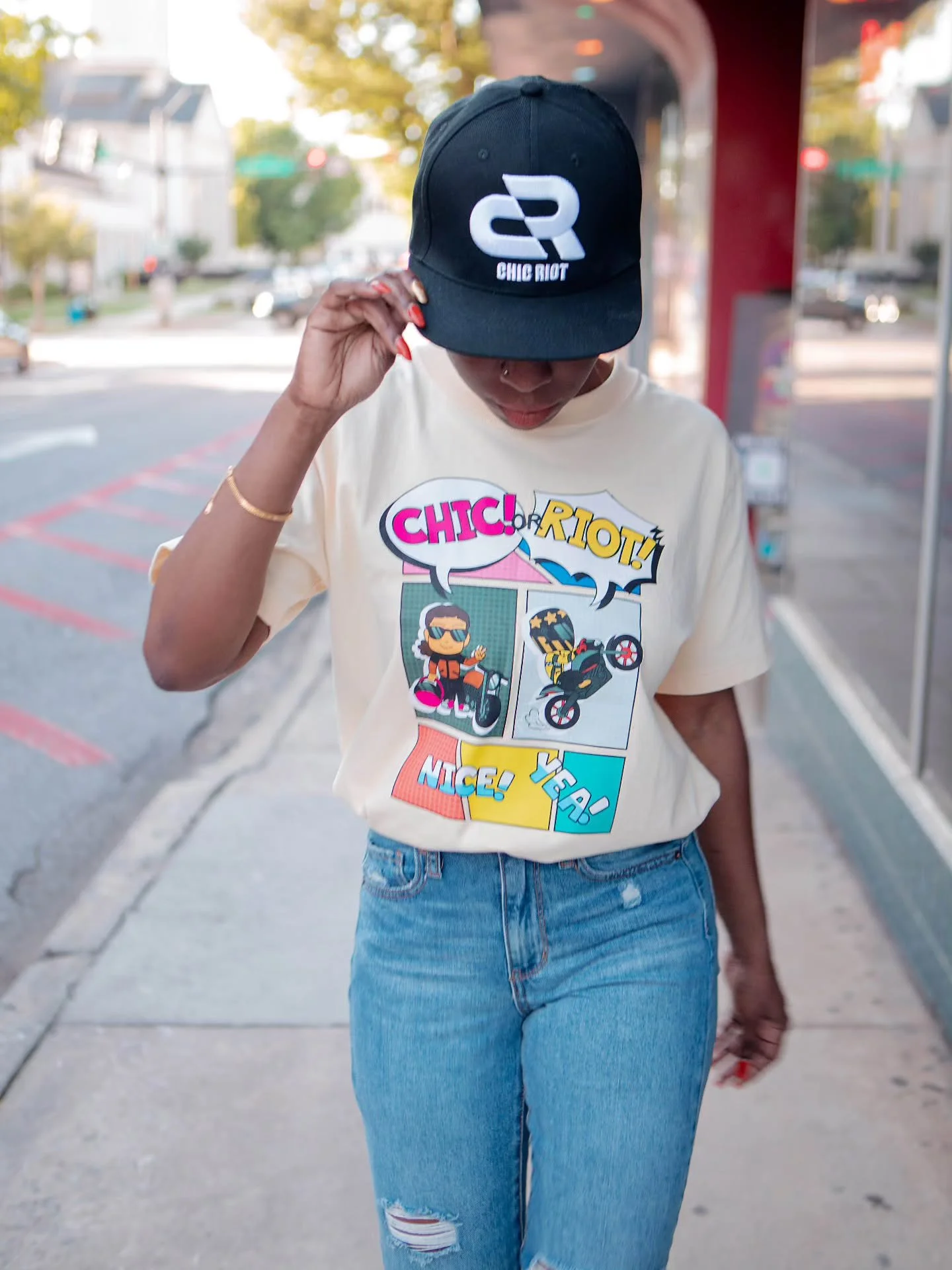 Are you more chic? Or riot?! We'll let you decide! 

This original graphic was designed by @art_by_jadin inspired by our gear and @torchelmets 🔥🔥💯

Grab our latest apparel by visiting www.chicriot.com | Where fashion meets safety 

#MotoStyle
#mot