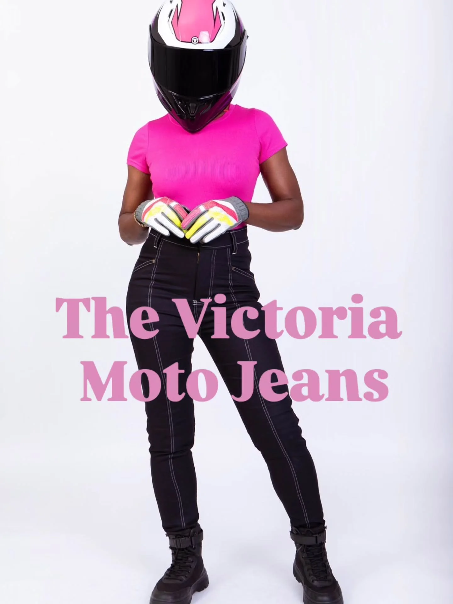 Swipe through to see all the specs on our Victoria Moto Jeans. 

For good measure just go ahead and add it to your cart 😉 

Check that helmet by @torchelmets 🔥

#chicriot #motogear #bikerbabe
