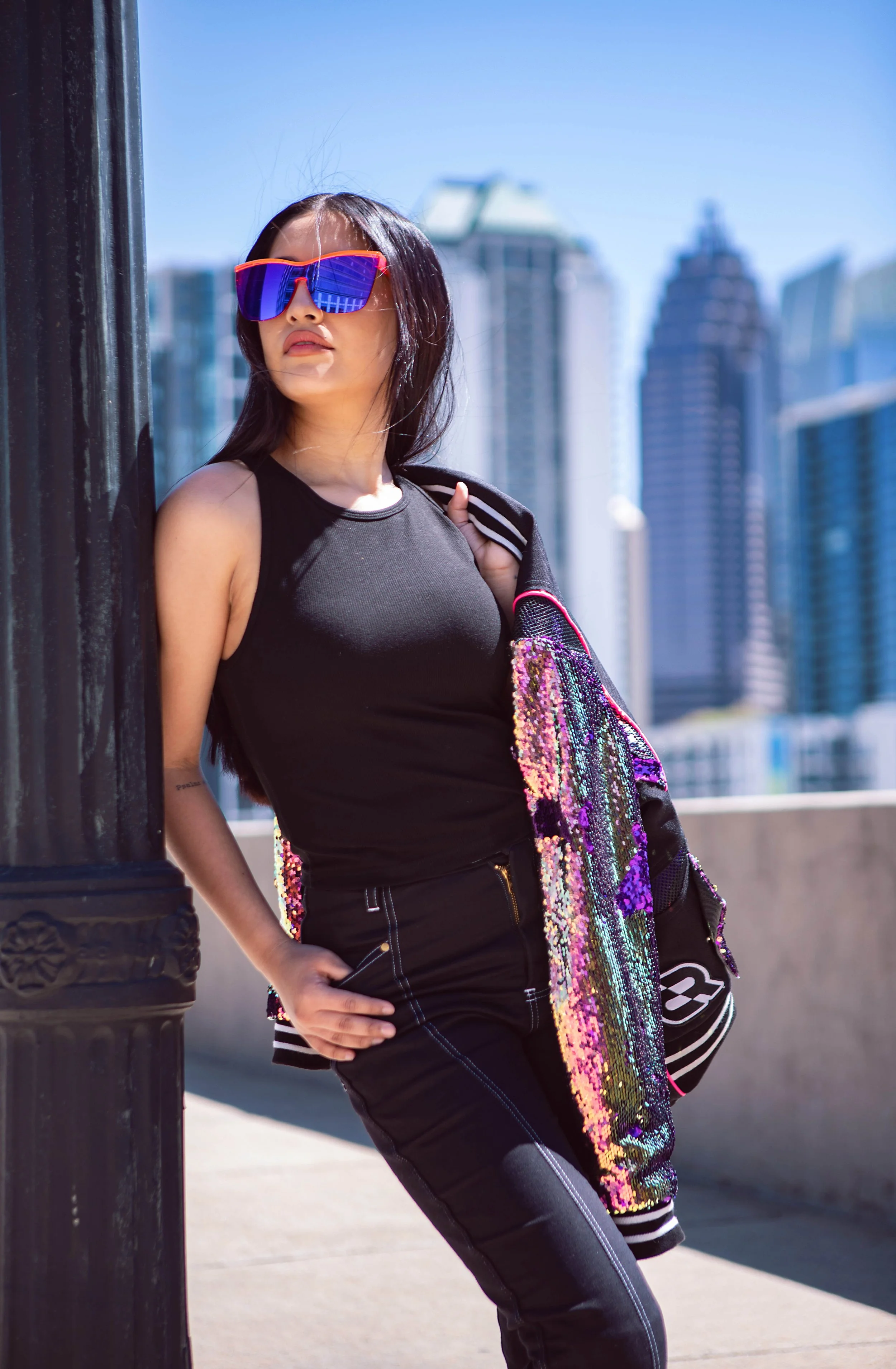 Chic-Riot-Esmeyda-Atlantic-Station-Victoria-Moto-Jeans-On-Pole.jpg