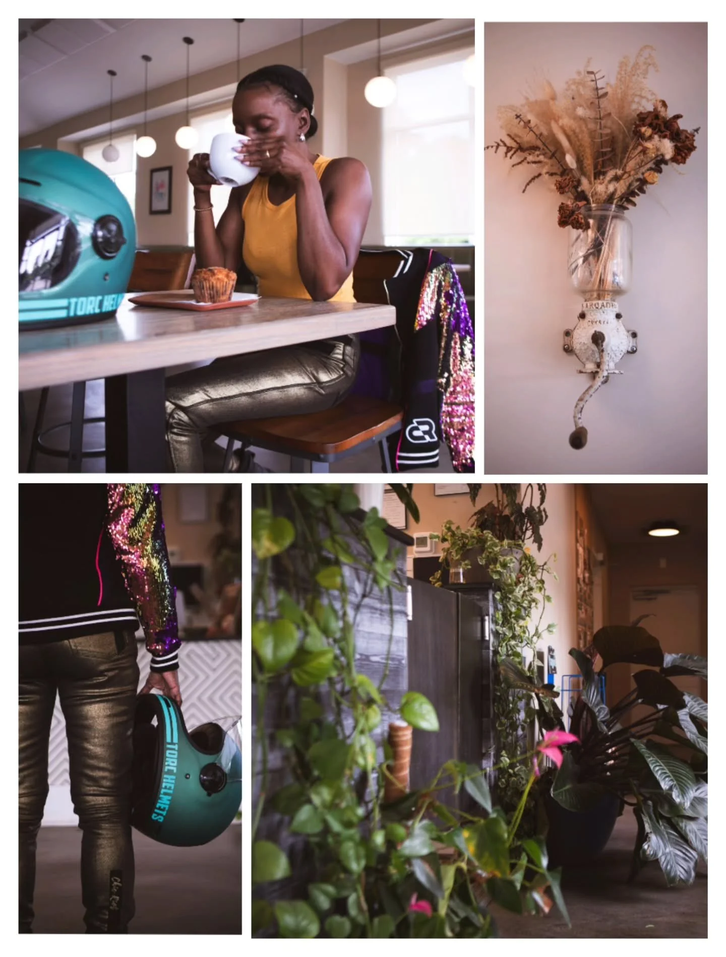 It's a feeling, it's a mood...It's a moto lifestyle. Chic Riot for your women's riding gear. @torchelmets for your helmet protection and style. And if you are local visit @mollyscoffeeco to unwind and grab a refreshing or cozy beverage. ☕🍵

Where fa